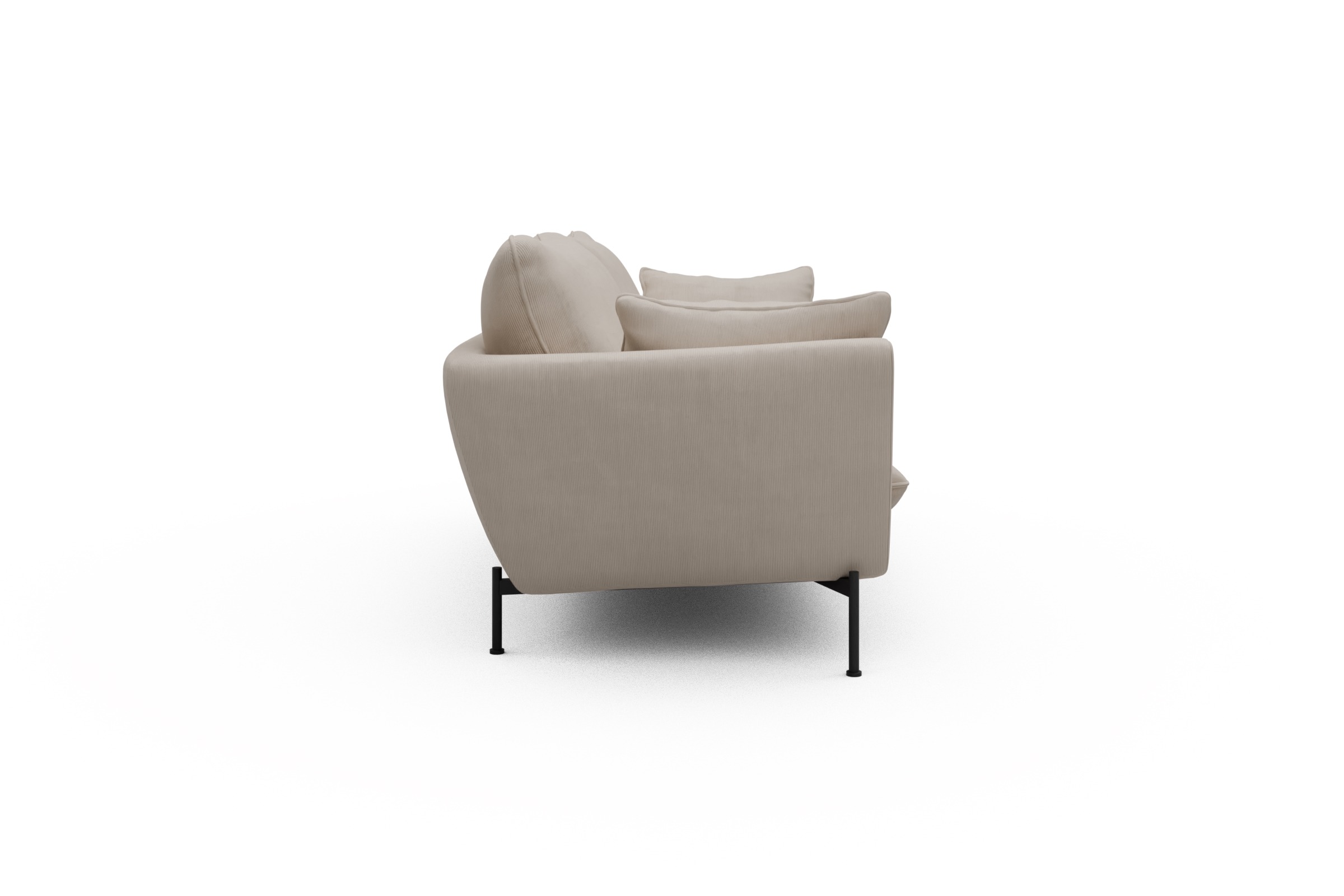 Sofa Anton 3-Sitzer Cordufine-Off-White