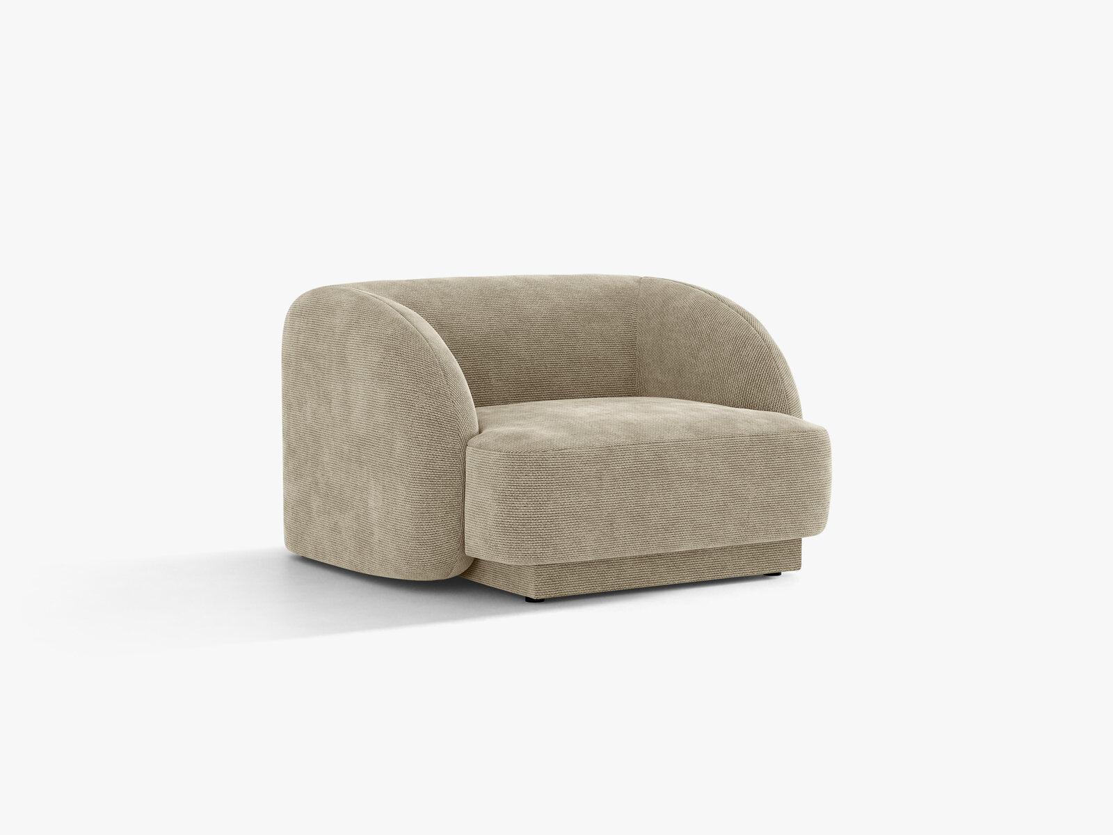Micadoni Sessel Miley 1-Sitzer Chenille Eden Dunkelbeige