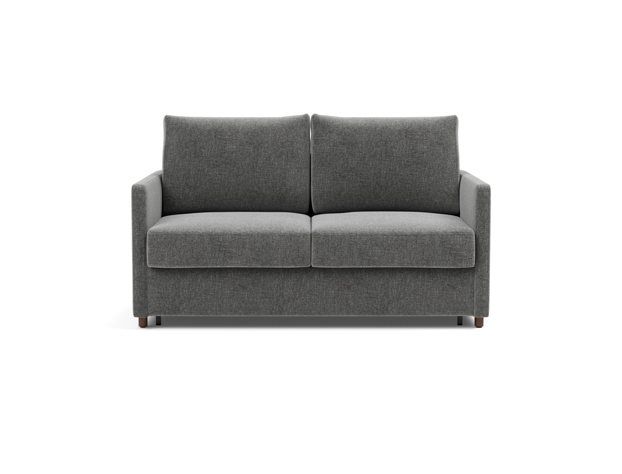 Schlafsofa Neah mit Slim-Armlehnen 140 Strukturierter Stoff Twist 563-Charcoal