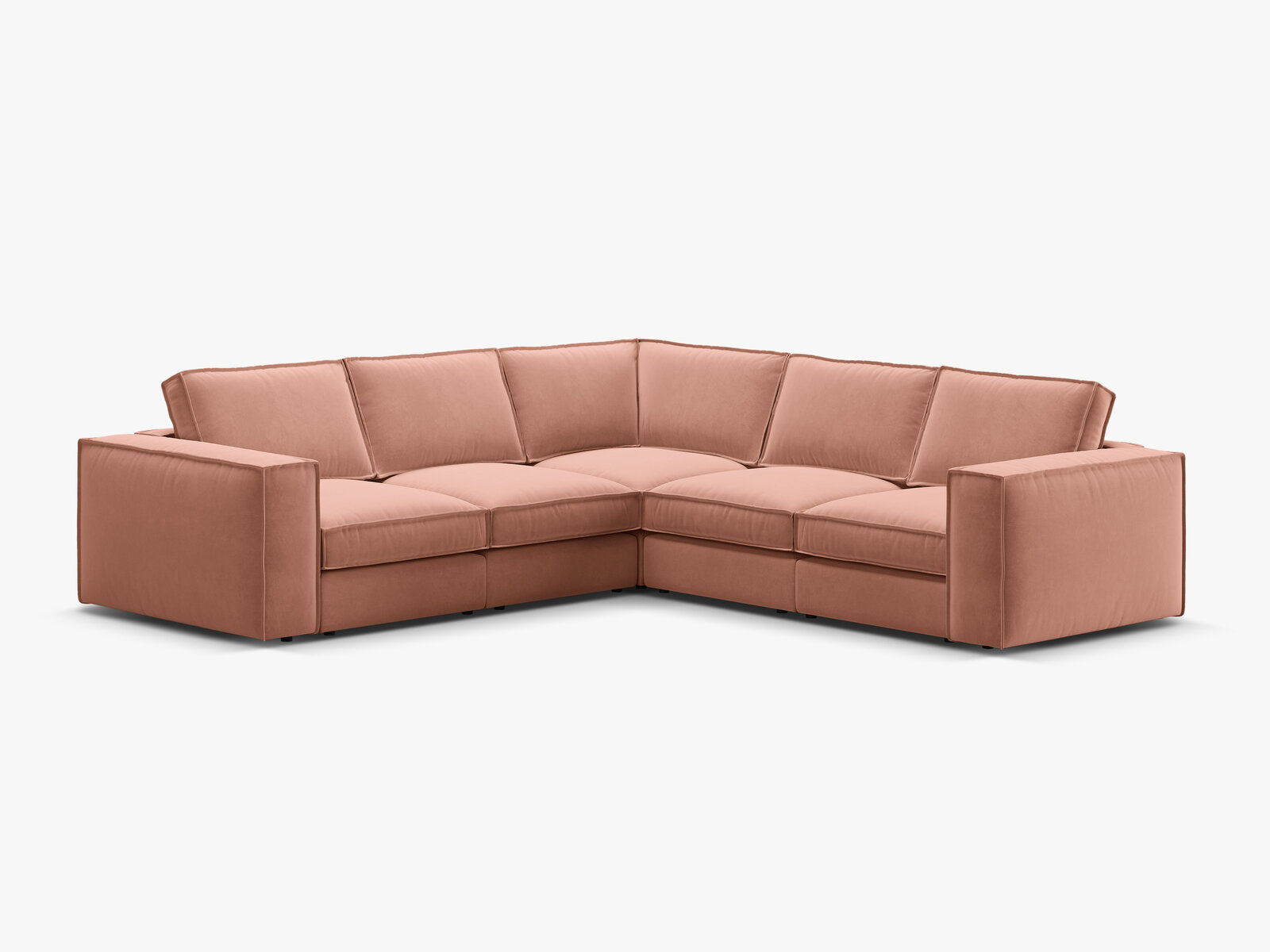 Micadoni symmetrisches modulares Ecksofa Pola 4-Sitzer Rosa