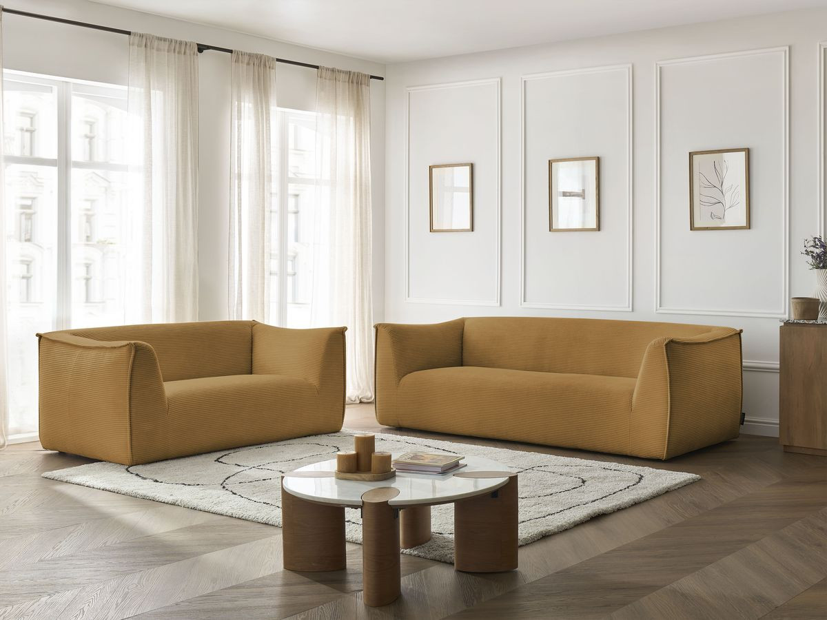 Bobochic Giorgia Sofa 5-Sitzer 412 × 100 cm Cordsamt Gelb