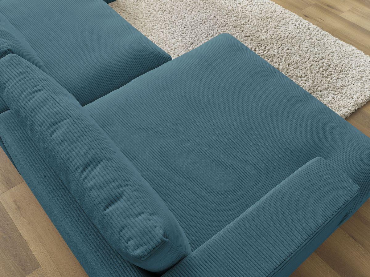 Bobochic Leonard Wohnlandschaft 404 × 159 cm Cordsamt Hellblau