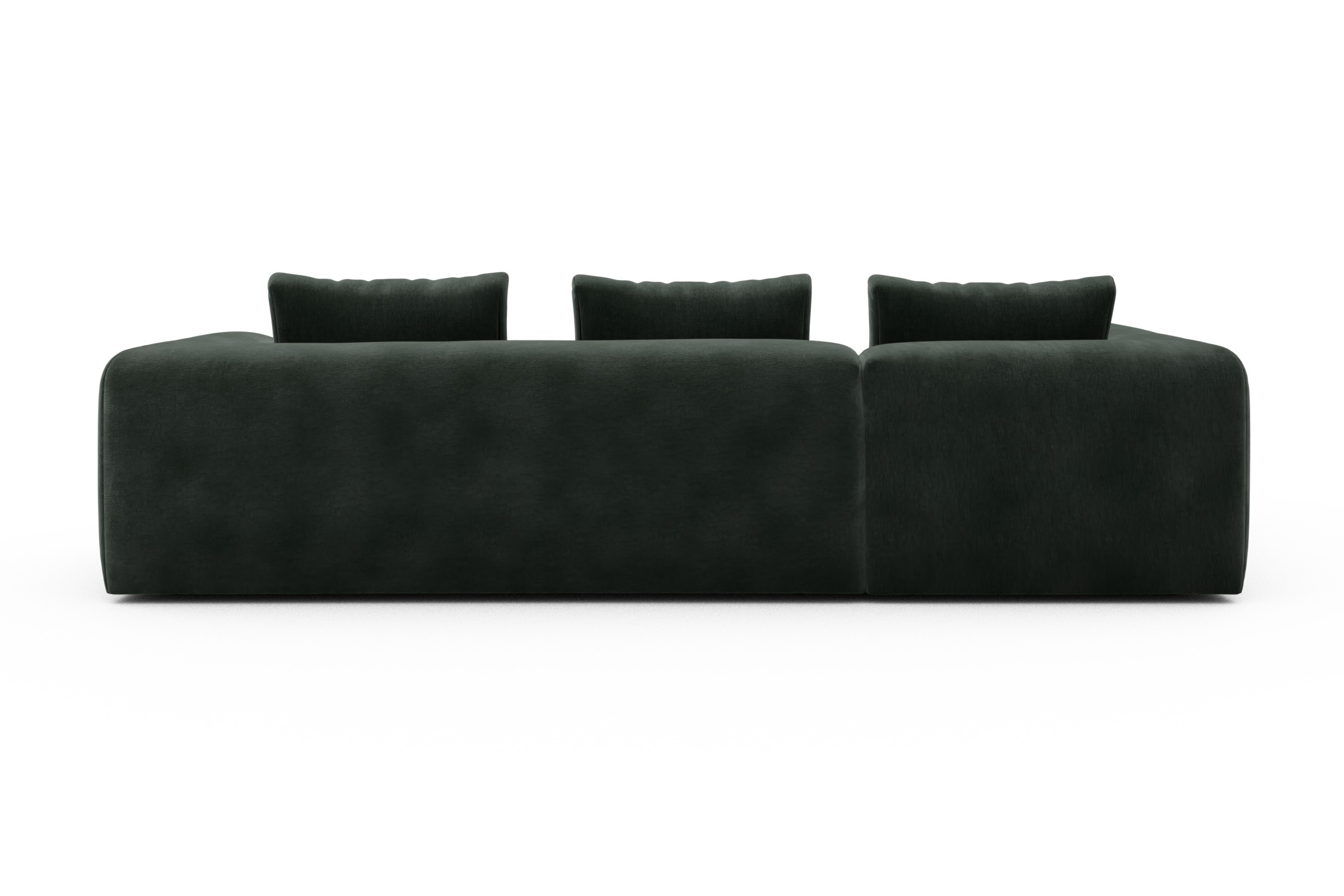 Ecksofa Fred 2x 2,5-Sitzer links offen Smooth-Laurel-Green