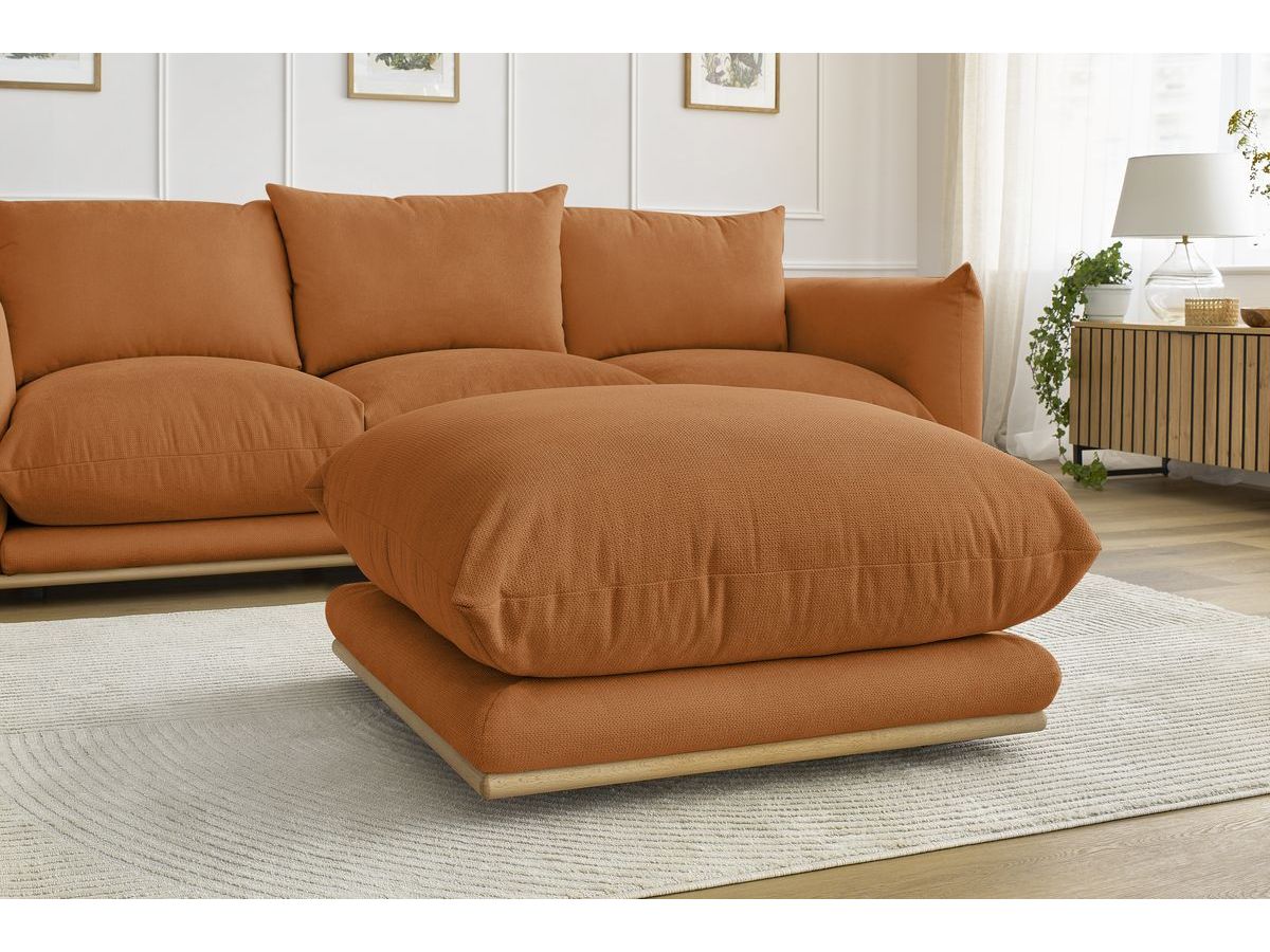 Bobochic Ernest Sofa 4-Sitzer mit Pouf Stoff Orange