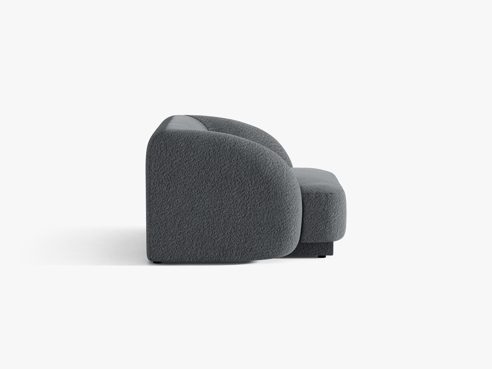 Micadoni Sessel Miley 1-Sitzer Boucle Baloo Dunkelgrau