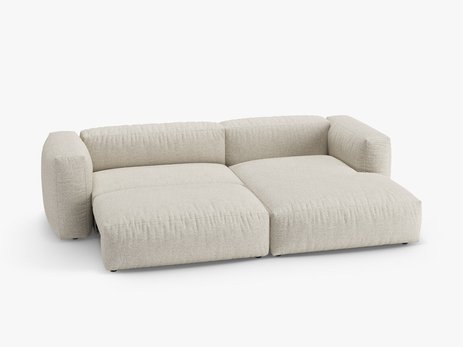 Micadoni Martina Ecksofa 4-Sitzer mit Schlaffunktion Rechts Boucle Monet Beige