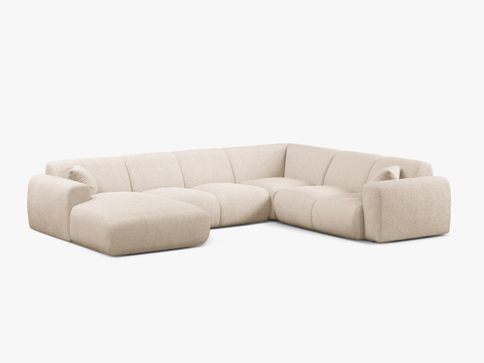 Micadoni Molino Panoramasofa 6-Sitzer Rechts Boucle Baloo Beige