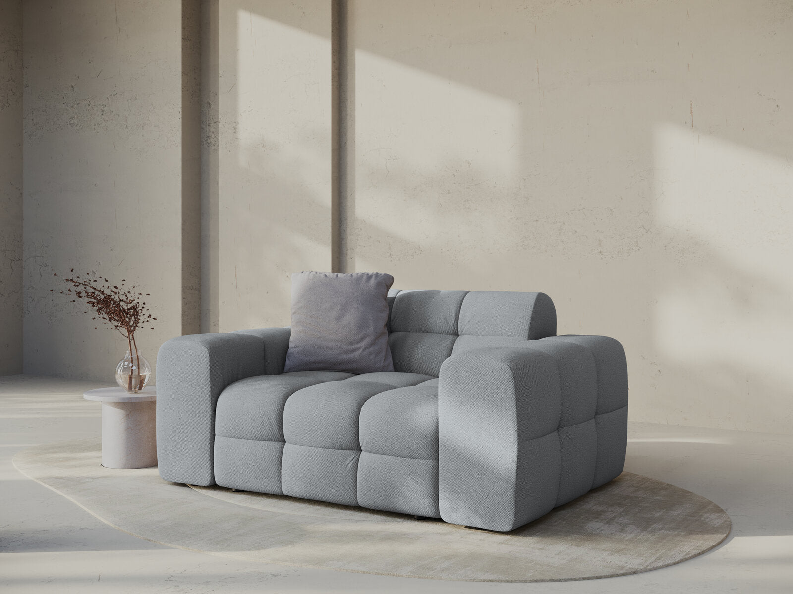 Micadoni Sofa Kendal 2-Sitzer Strukturierter Stoff Platinum