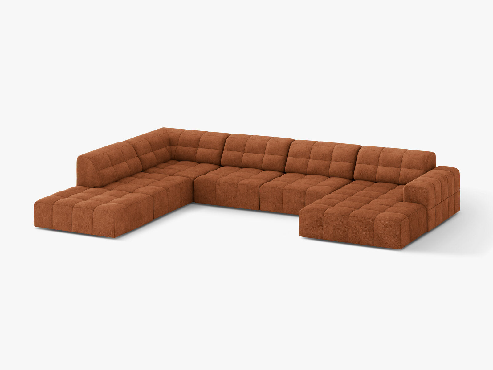 Micadoni Panorama Ecksofa Jennifer 7-Sitzer Chenille Eden Ziegel Links