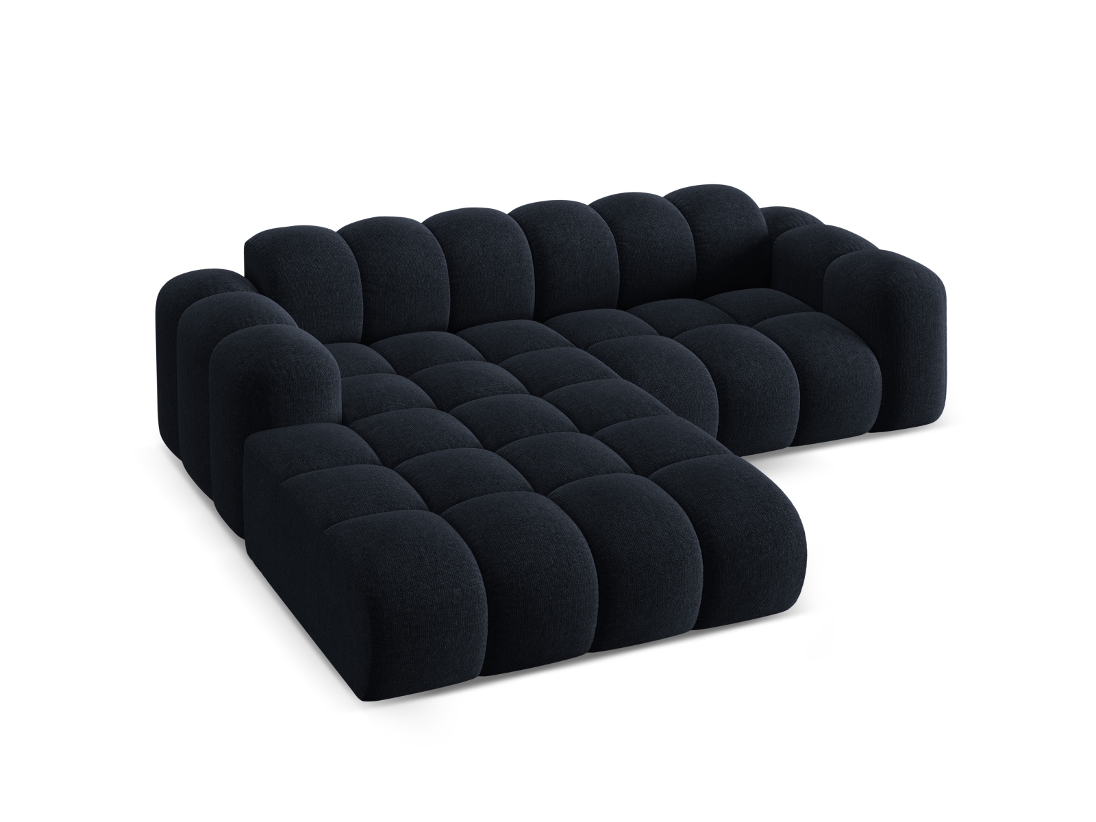 Cosmopolitan Design Ecksofa Treno 3-Sitzer Chenille Eden Marineblau Links