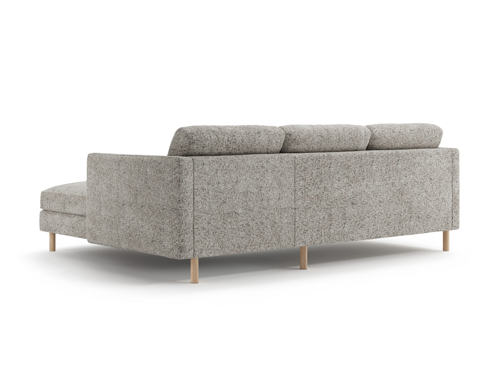 Micadoni Ecksofa Eden Groß 3-Sitzer Rechts Strukturierter Stoff Beige Melange