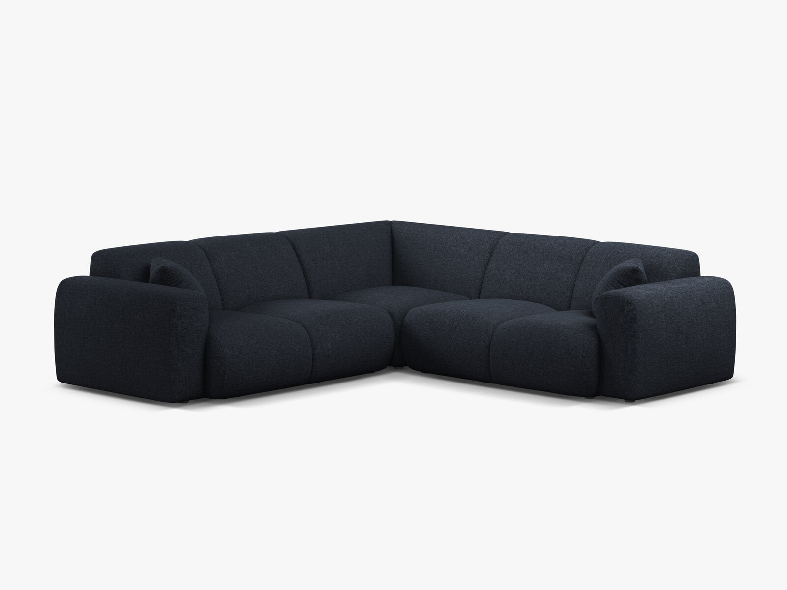 Micadoni Ecksofa Molino 5-Sitzer Chenille Eden Marineblau