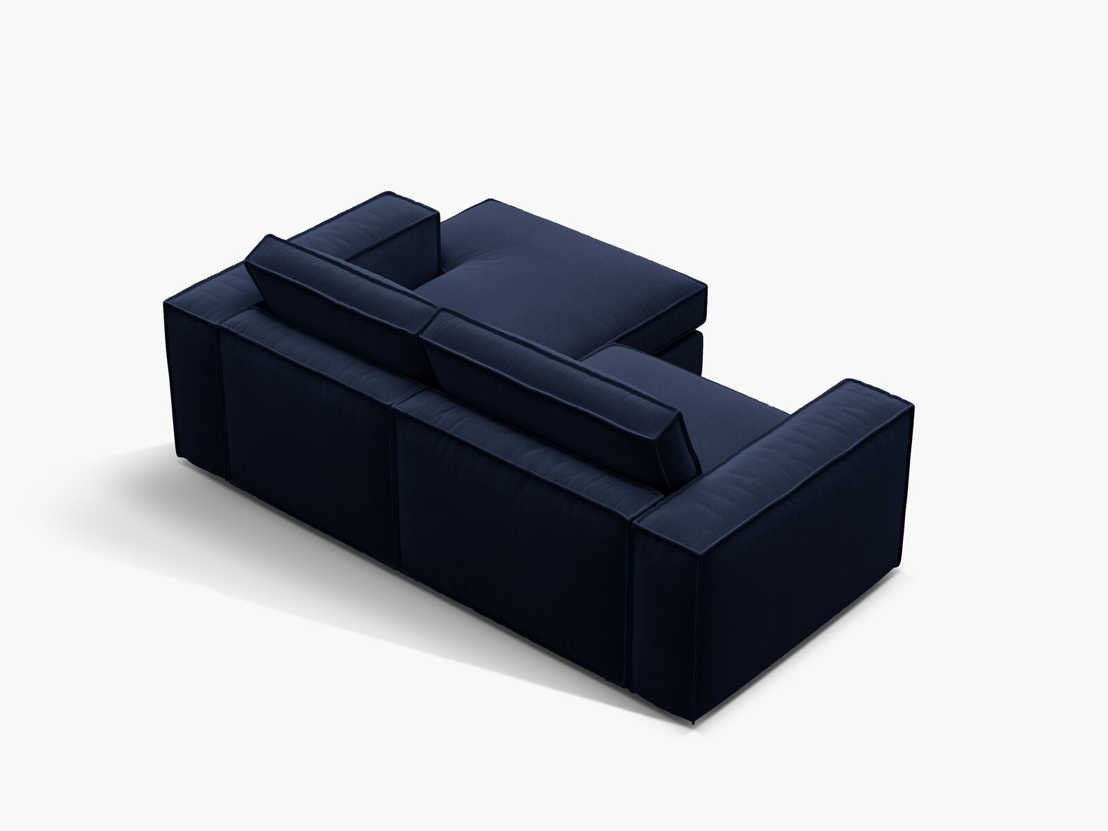 Micadoni modulares Ecksofa Pola 2-Sitzer kleine Version Rechts Samt Salvador Königsblau