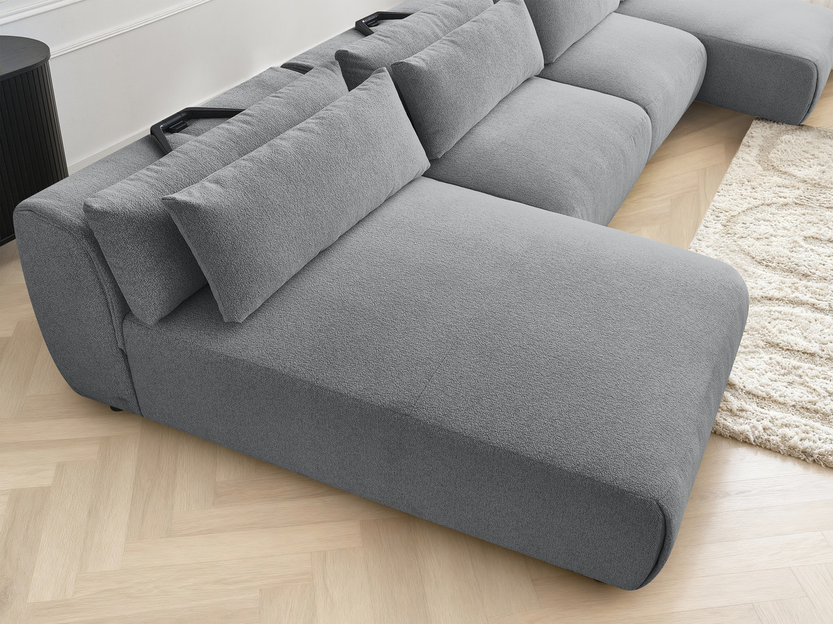 Bobochic Jana Wohnlandschaft Melange-Stoff Dunkelgrau