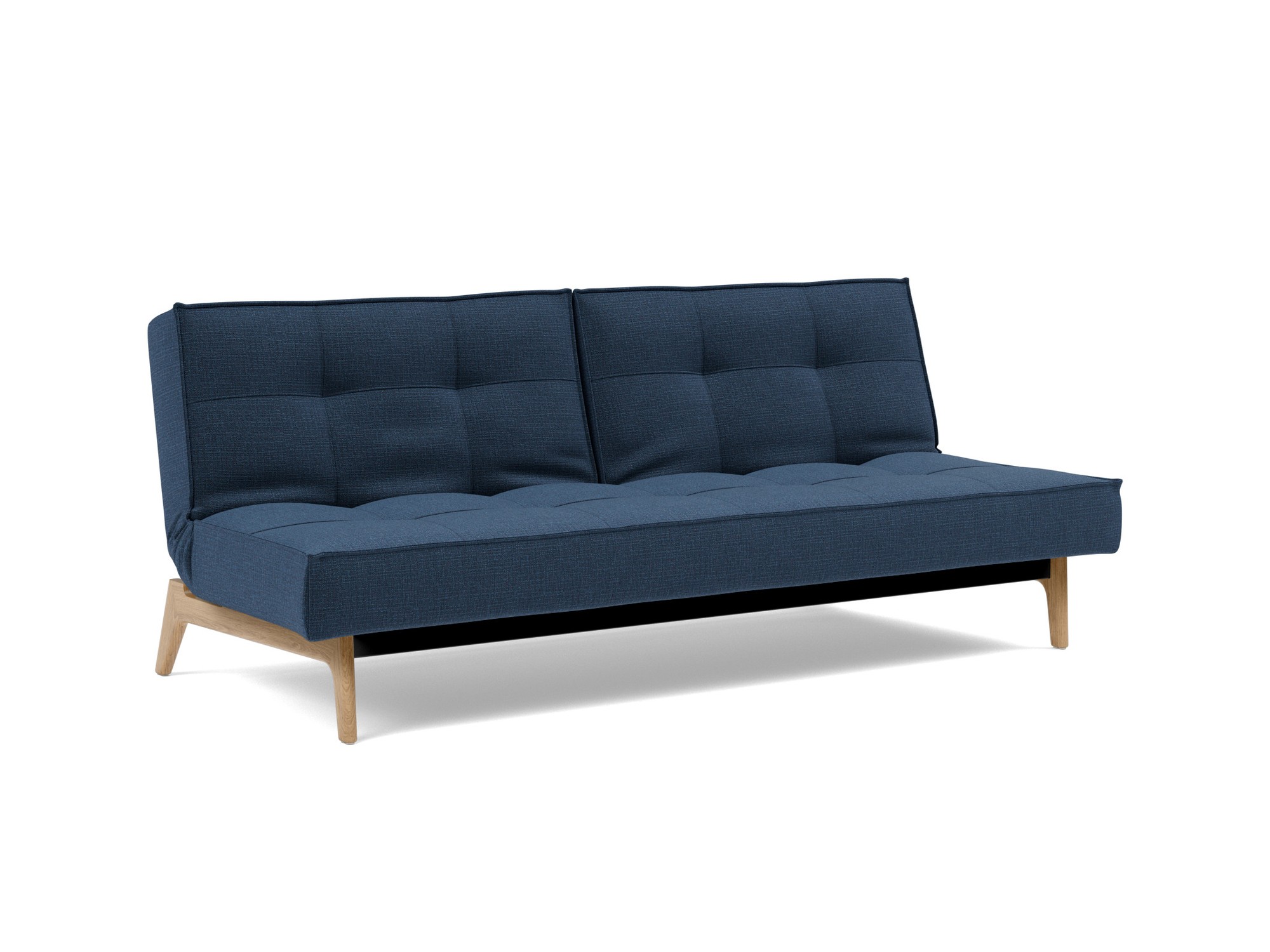 Schlafsofa Splitback Chenille Esina 414-Indigo-Blue Beine Eiche