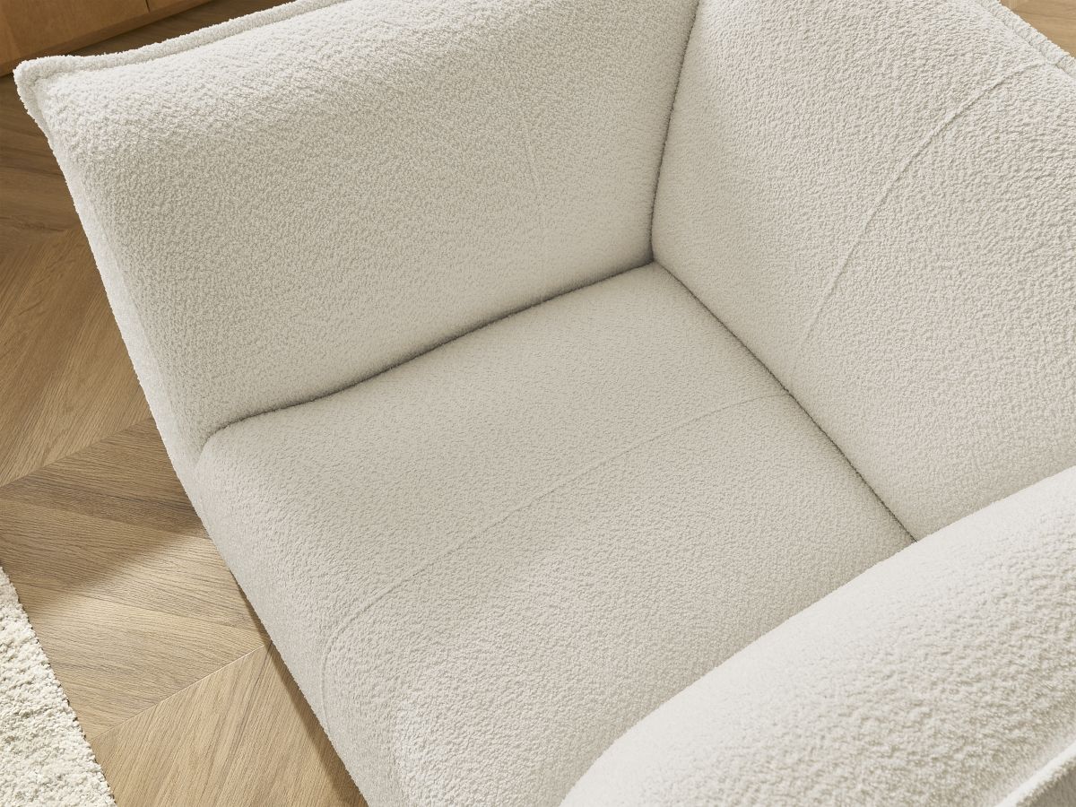 Bobochic Giorgia Sessel Bouclé-Stoff Beige