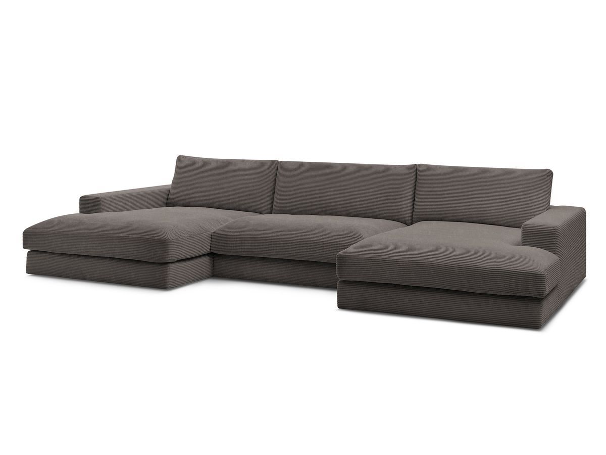 Bobochic Leonard Wohnlandschaft 349 × 159 cm Cordsamt Braun