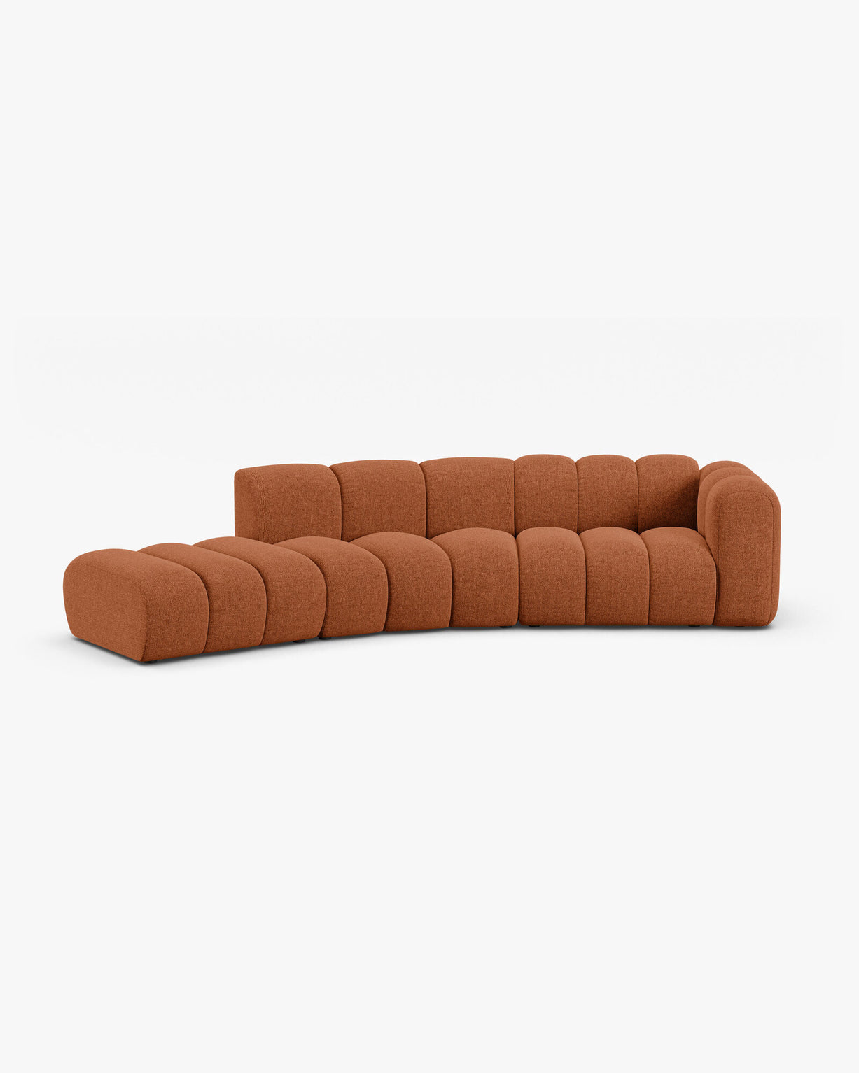 Micadoni Modulares Sofa Lupine 5-Sitzer Links Chenille Eden Ziegel