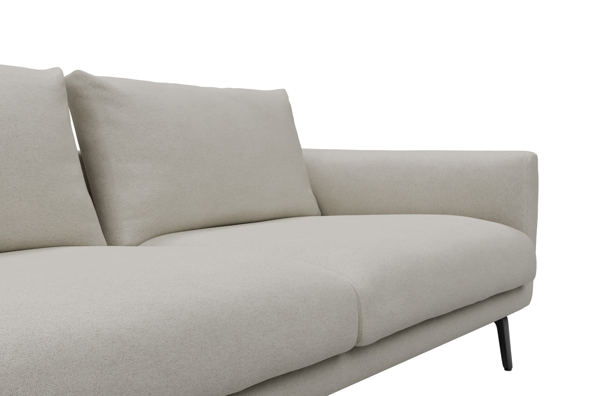 Ecksofa Karl Chaiselongue links mit 2,5-Sitzer Denari-Clean-Beige