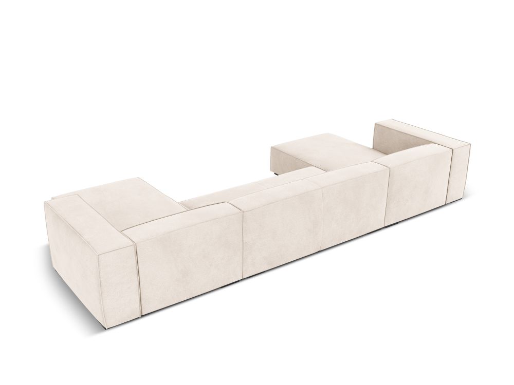 Cosmopolitan Design Panoramasofa Turin 6-Sitzer 375 cm Strukturierter Stoff Rosario Helles Beige