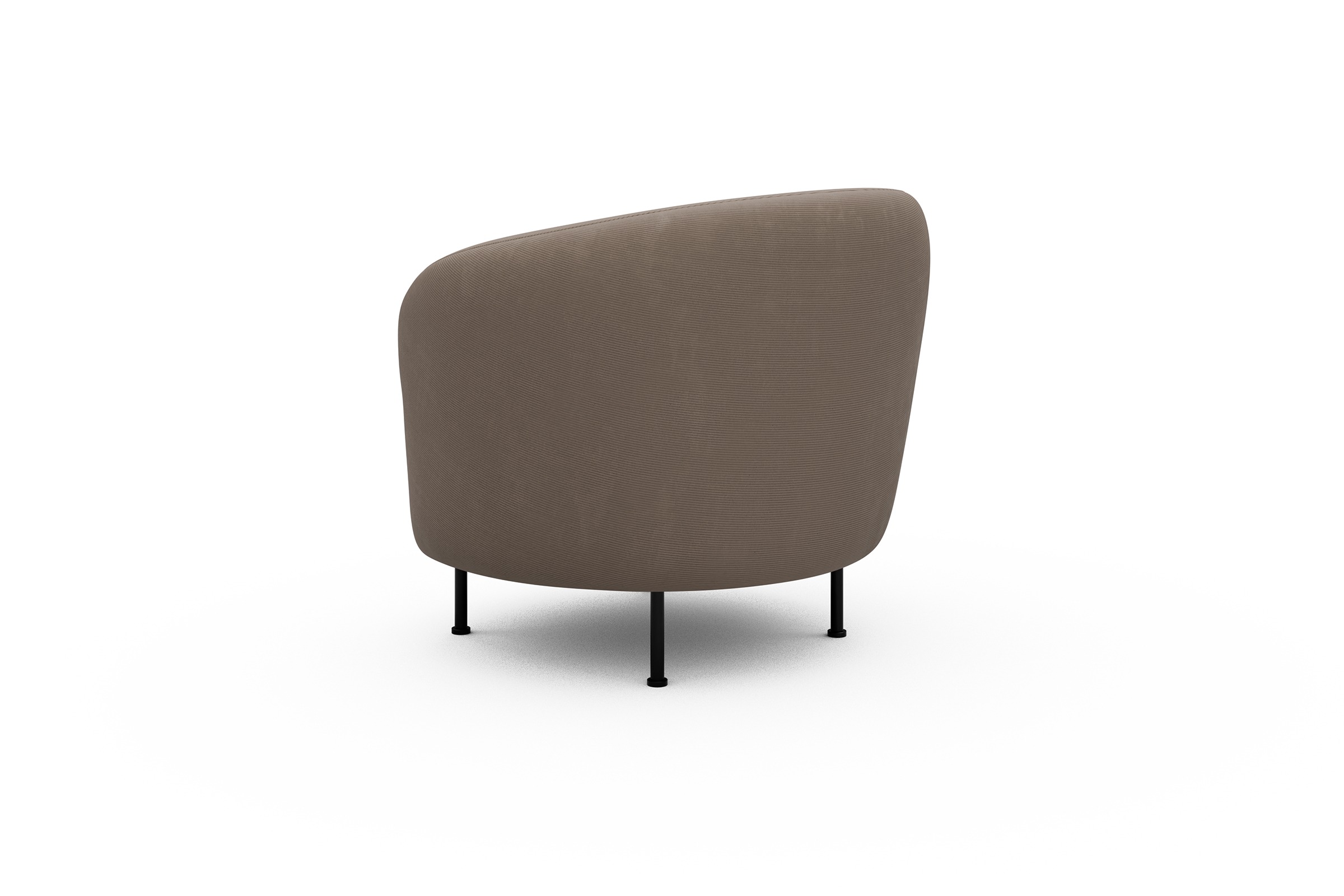Sessel Ronda Metallbeine Schwarz Cordufine-Beige