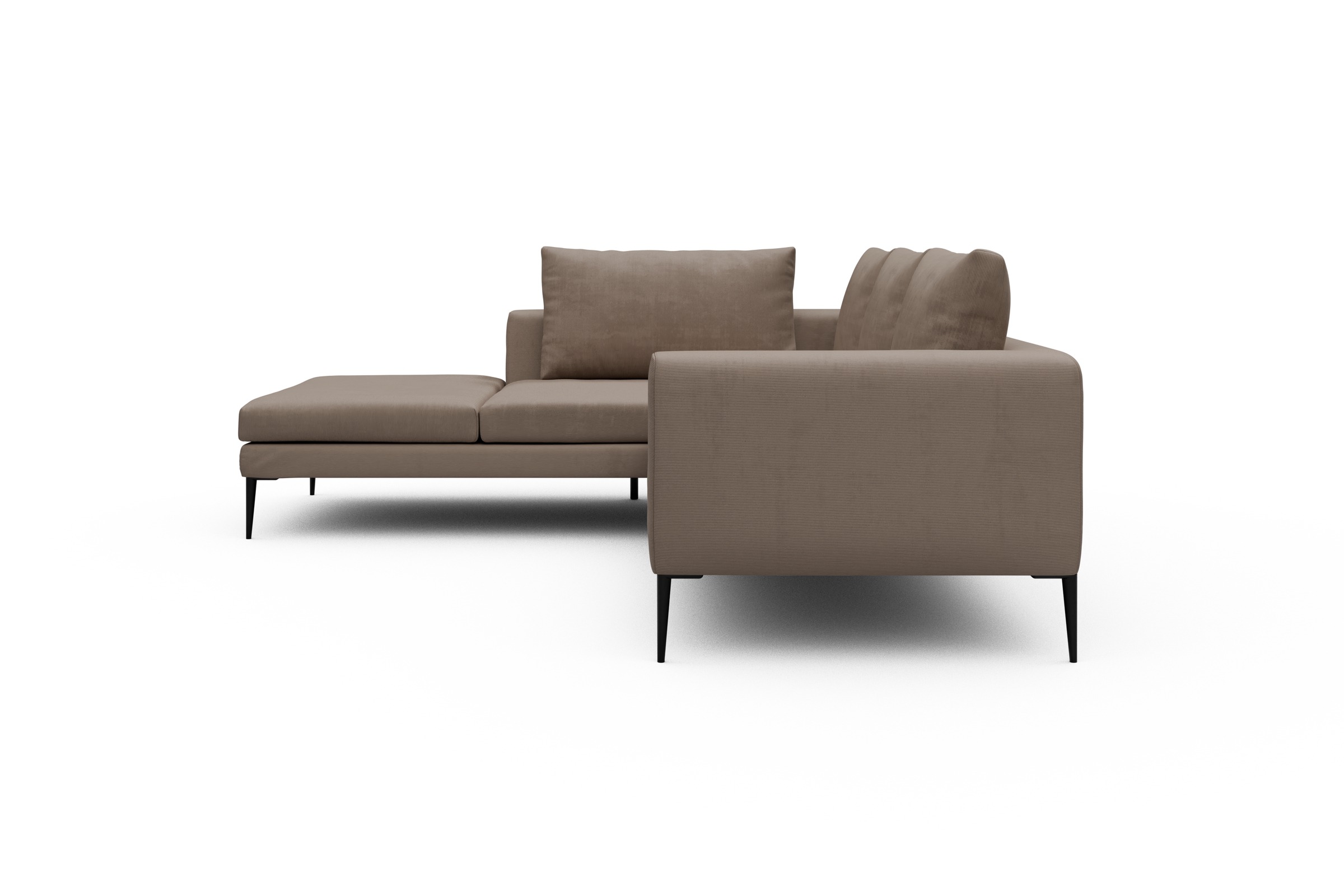 Ecksofa Paul Relax-Ecke links mit 2-Sitzer Cordufine-Biege