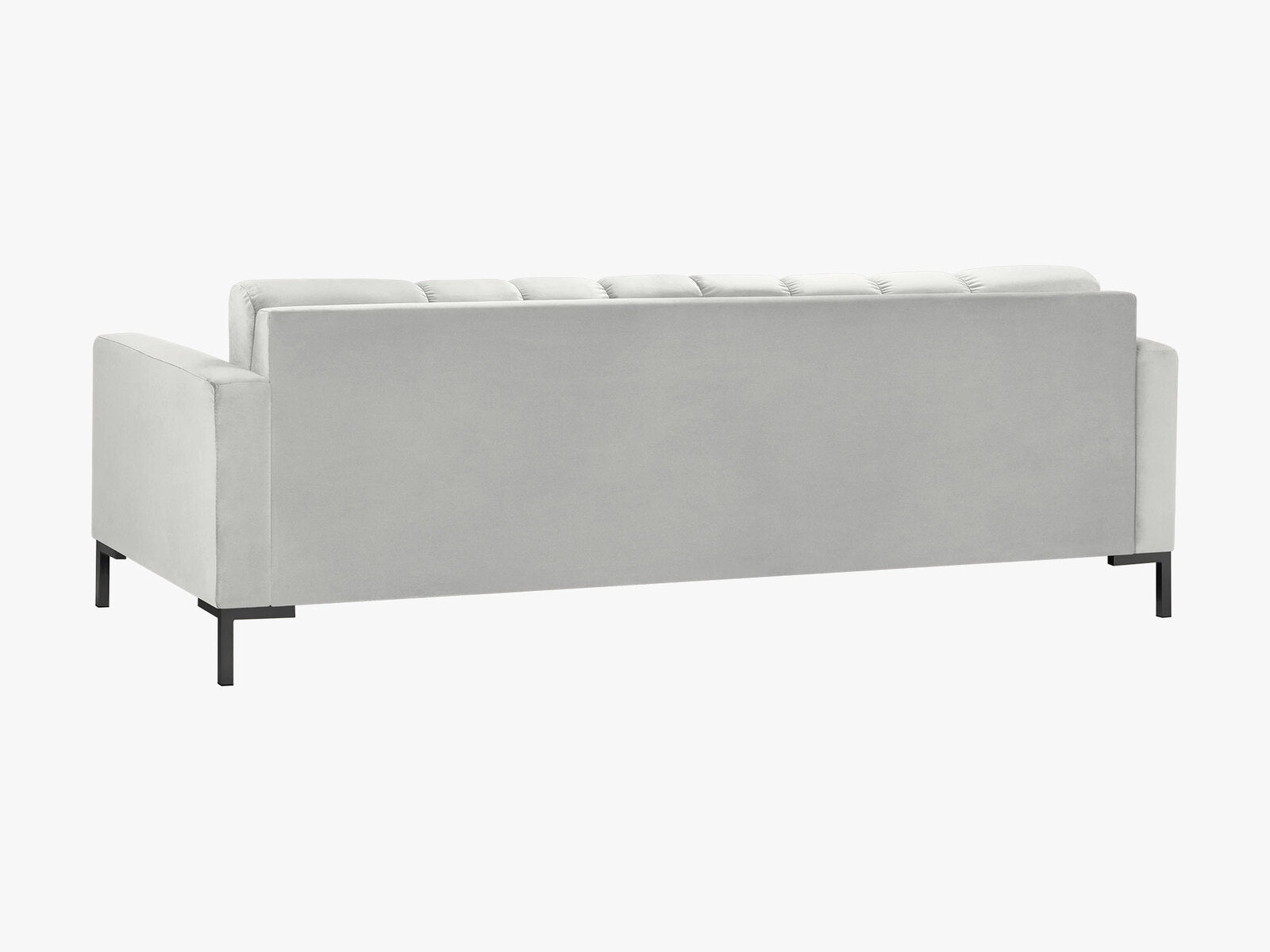 Micadoni Sofa Mamaia 4-Sitzer Samt Bluvel Silber schwarze Beine