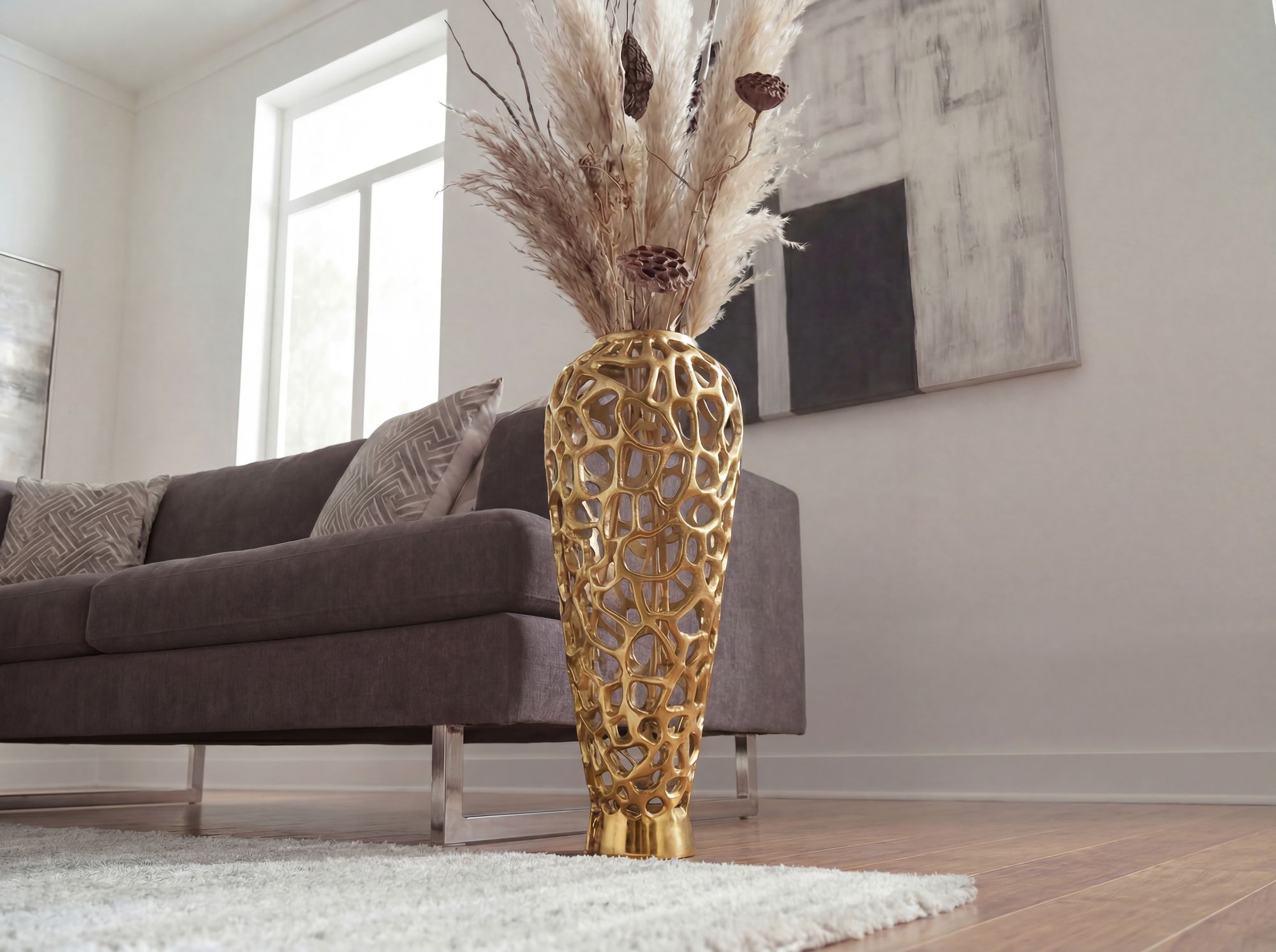 Bodenvase Rossland Aluminium Gold Ø 31 cm