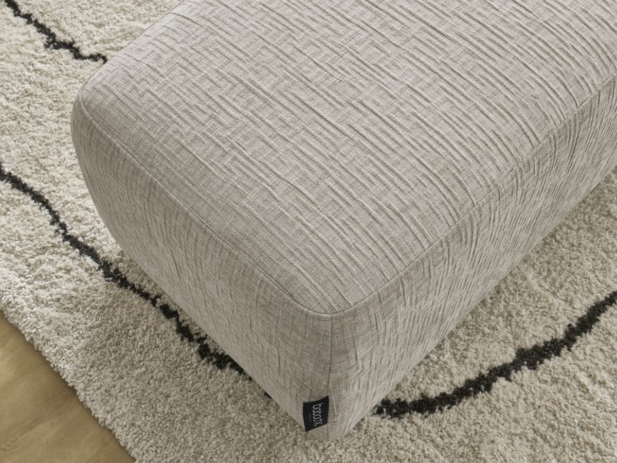Bobochic Atilla Pouf Strukturstoff Beige