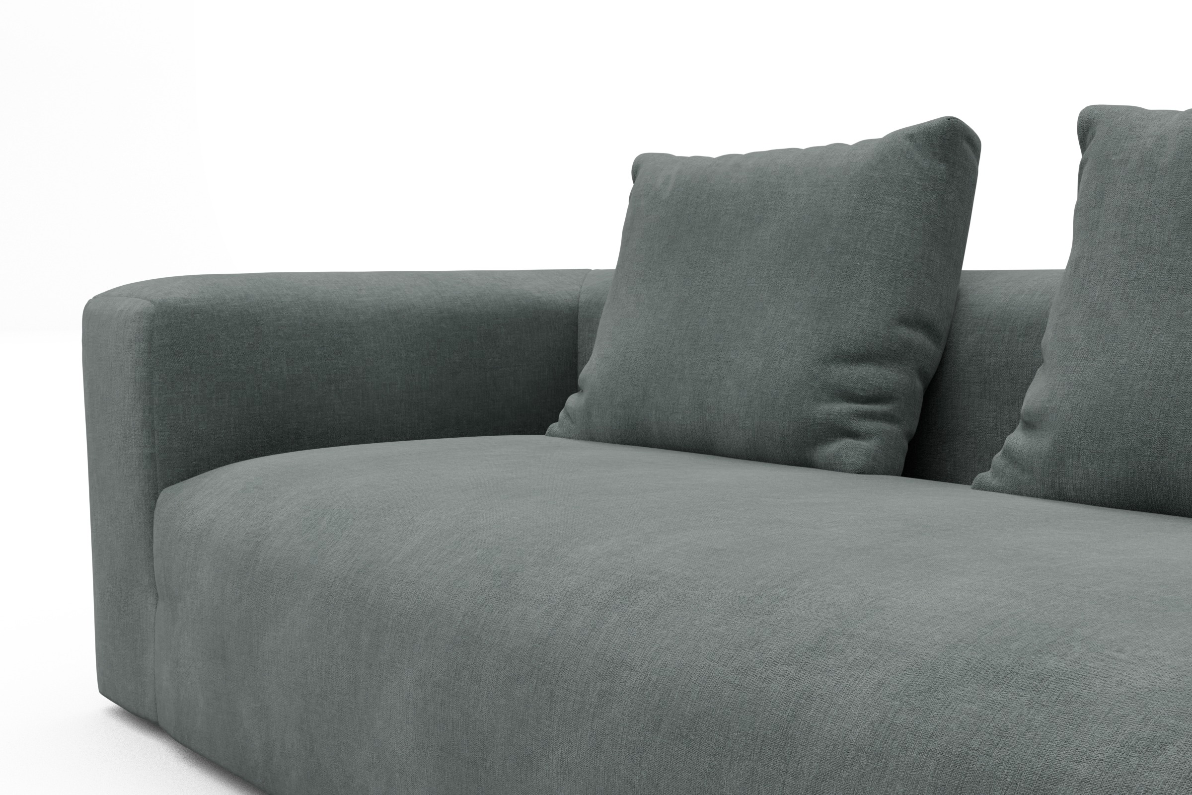 Ecksofa Fred 2x 2,5-Sitzer rechts offen Smooth-Silver-Grey