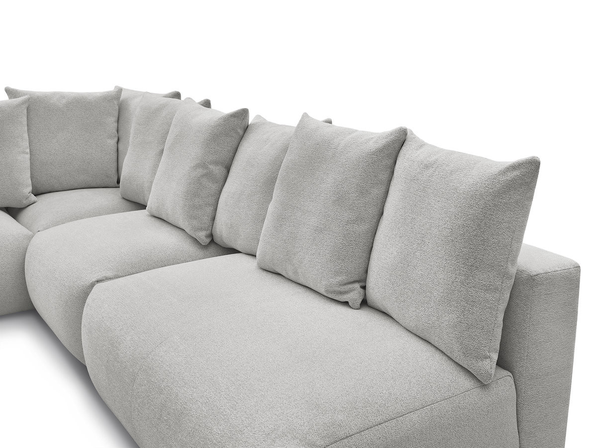 Bobochic Voltaire Ecksofa 322 × 268 cm Melange-Stoff Hellgrau Ecke links