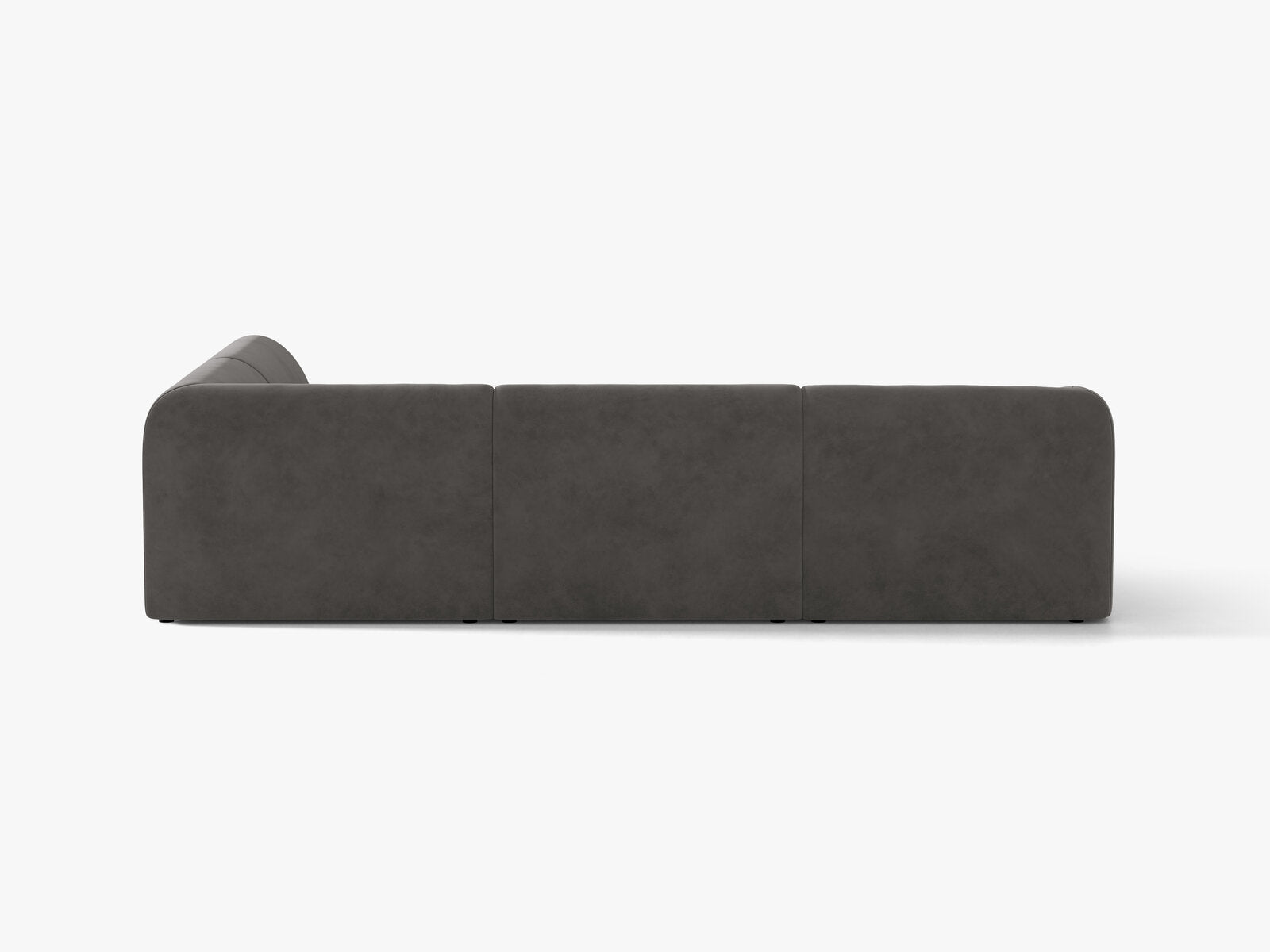 Micadoni Ecksofa Miley 6-Sitzer Samt Venus Grau Rechts