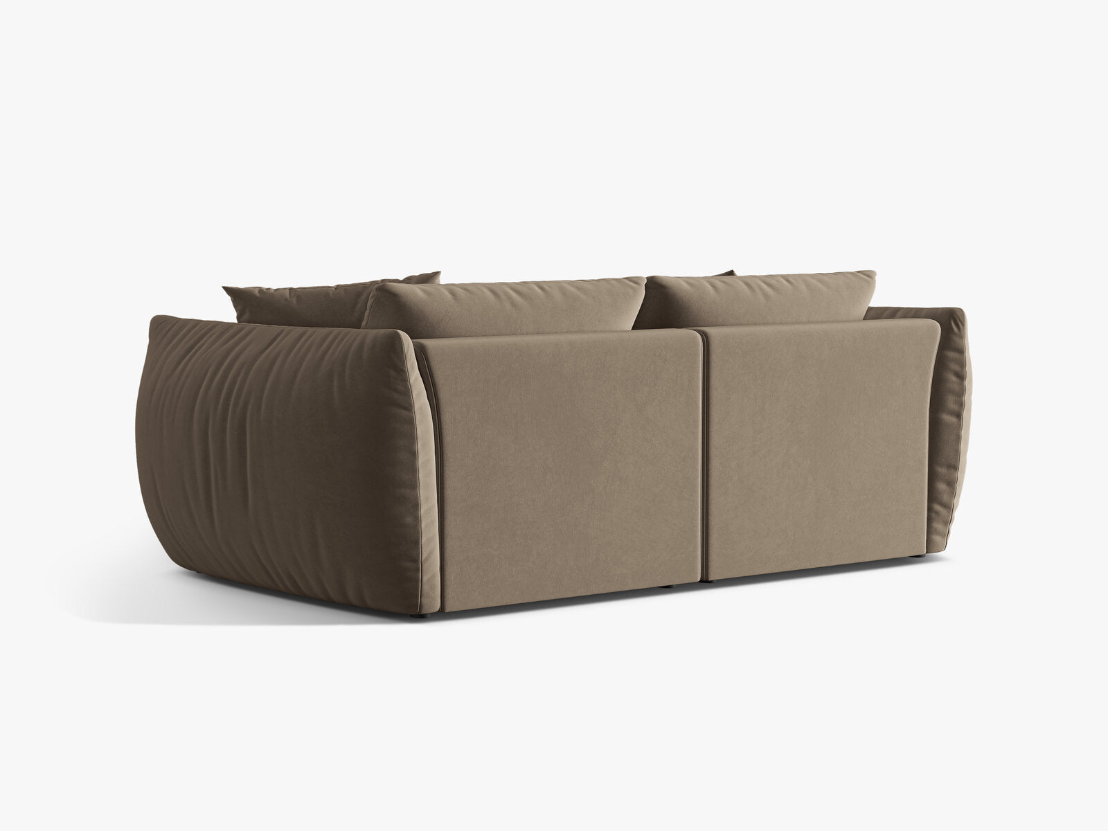 Micadoni Sofa Chris 3-Sitzer Samt Hellbraun