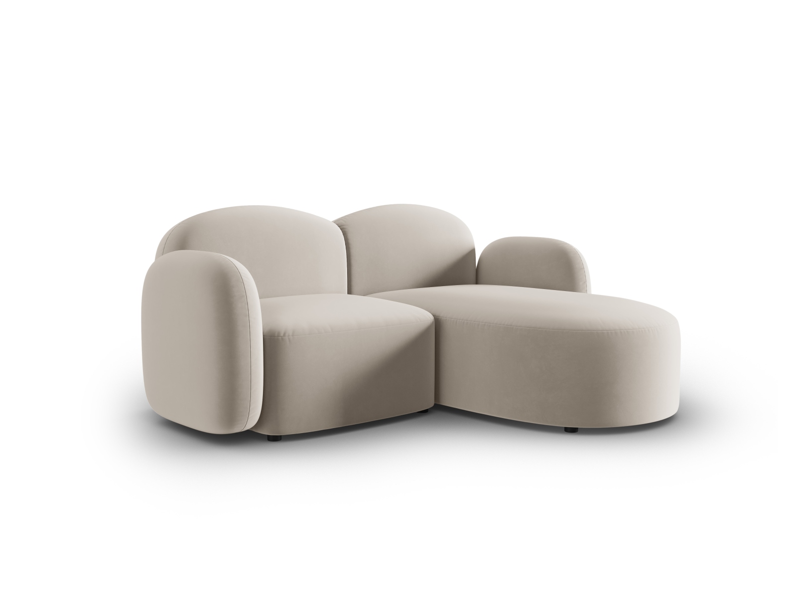 Micadoni Ecksofa Blair 3-Sitzer Rechts Samt Casino Hellbeige