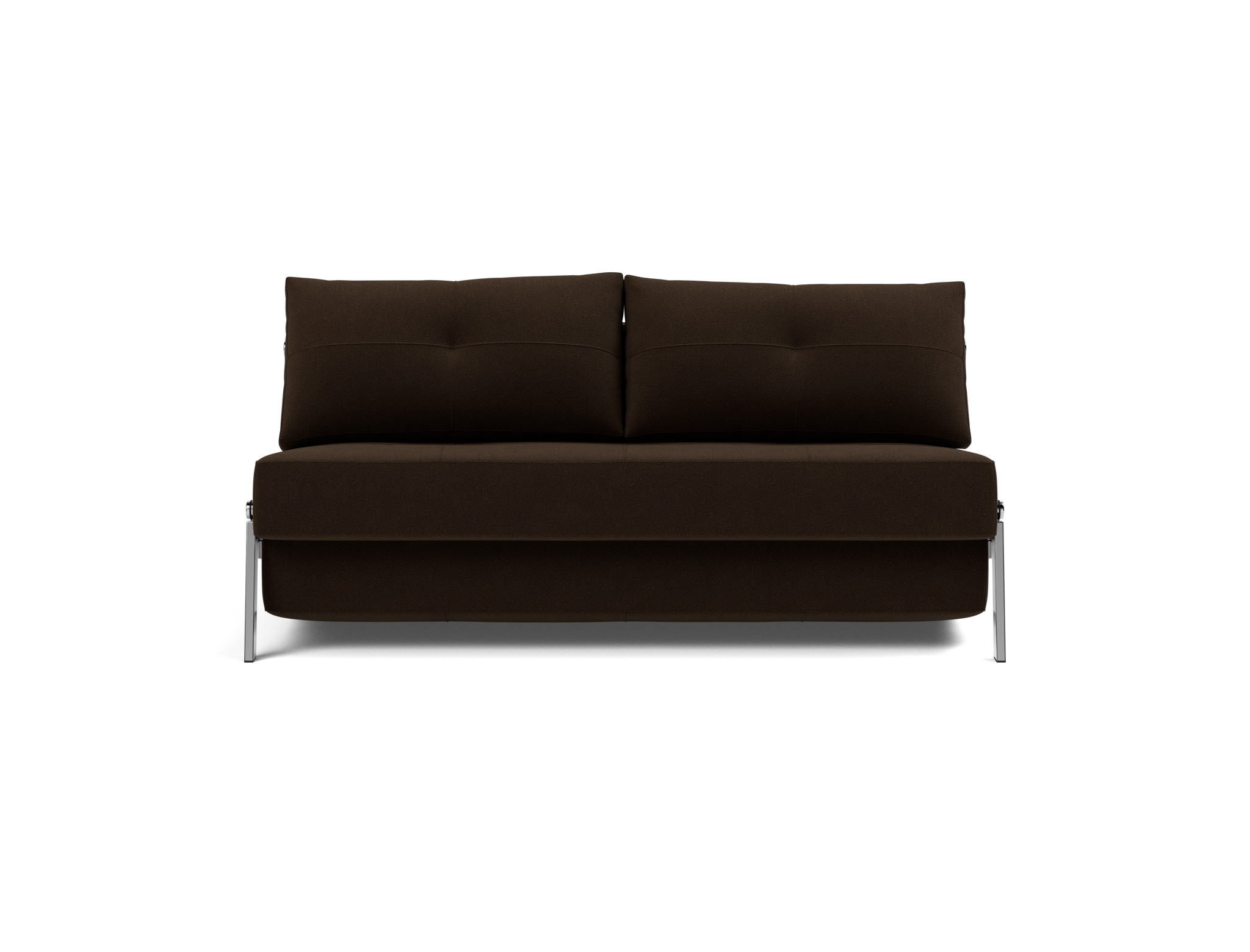 Schlafsofa Cubed 160 Strukturierter Stoff Taura 358-Chocco Beine Chrom