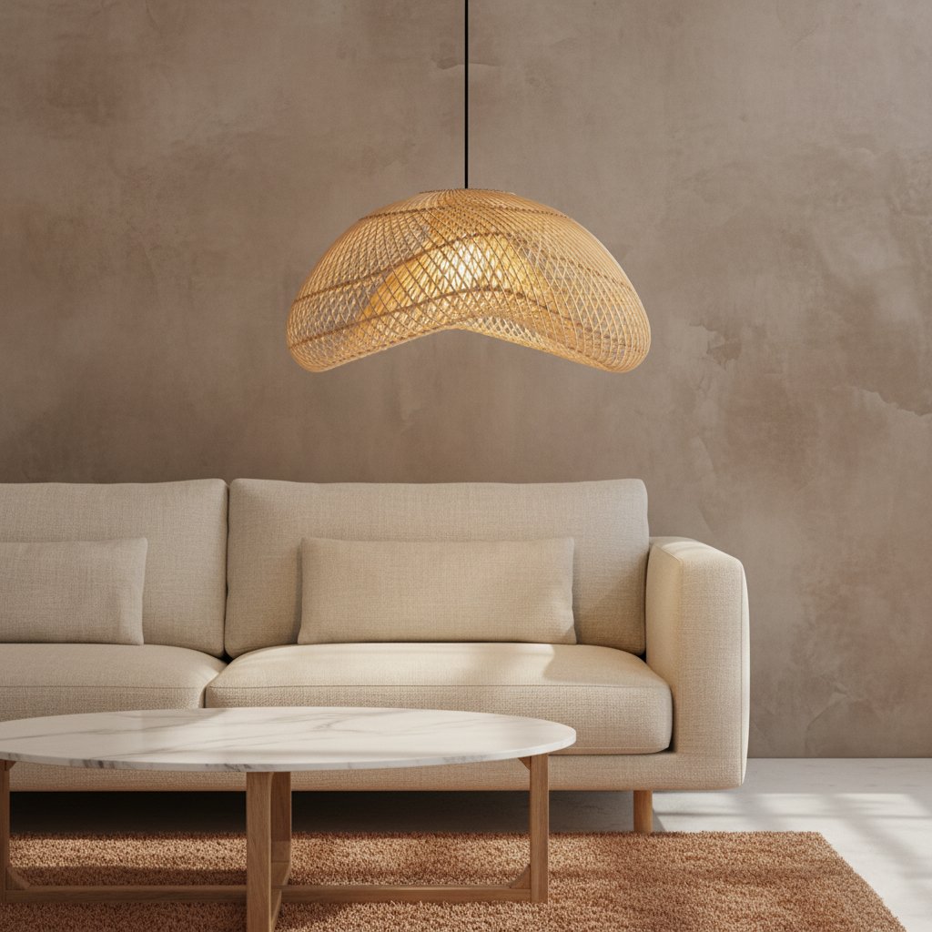 Raw Materials Maze Rattan-Hängelampe Organic L Ø 57x31cm