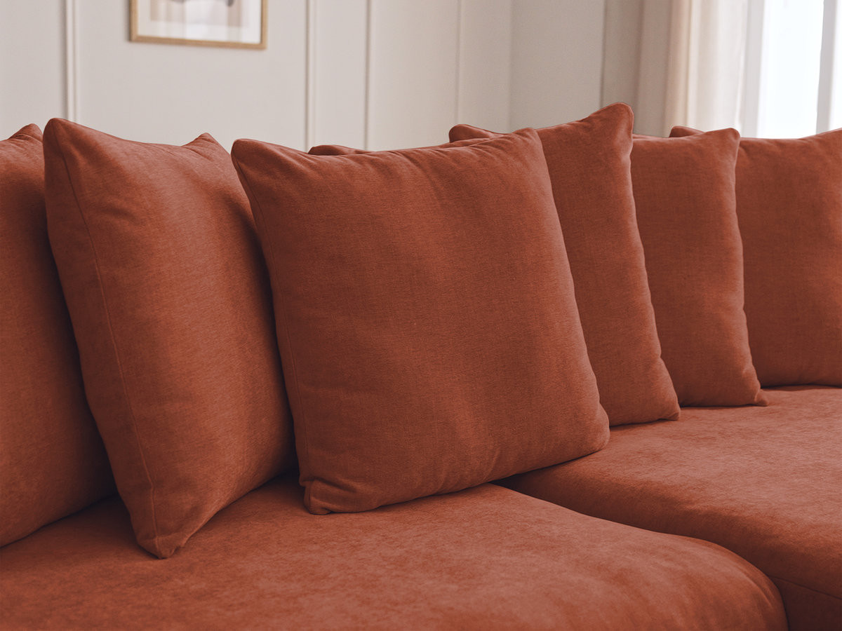 Bobochic Enore Ecksofa 330 × 100 cm Stoff Rot Ecke rechts