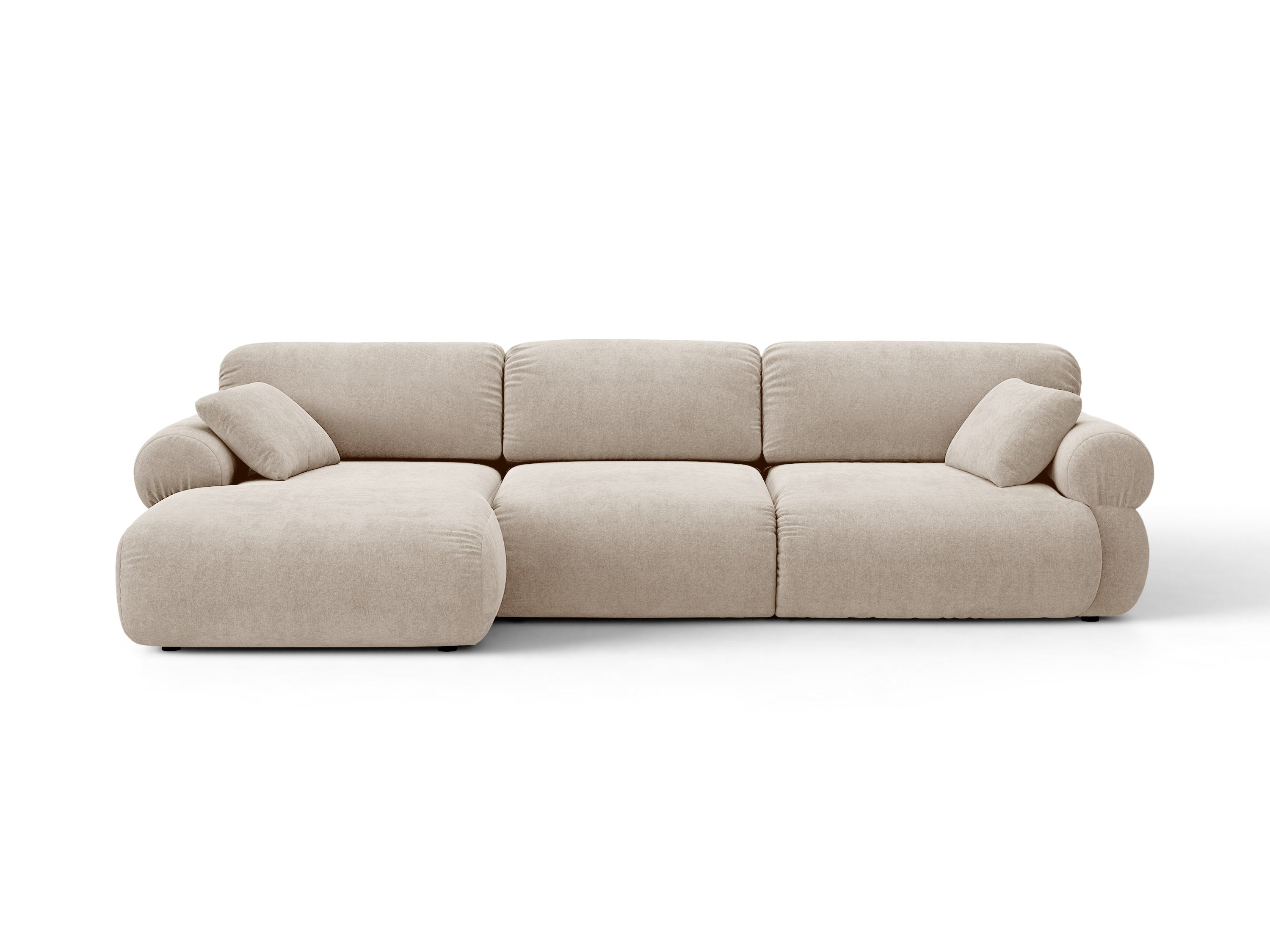 Micadoni Ophelia Ecksofa 6-Sitzer Strukturierter Stoff Liberty Beige Links