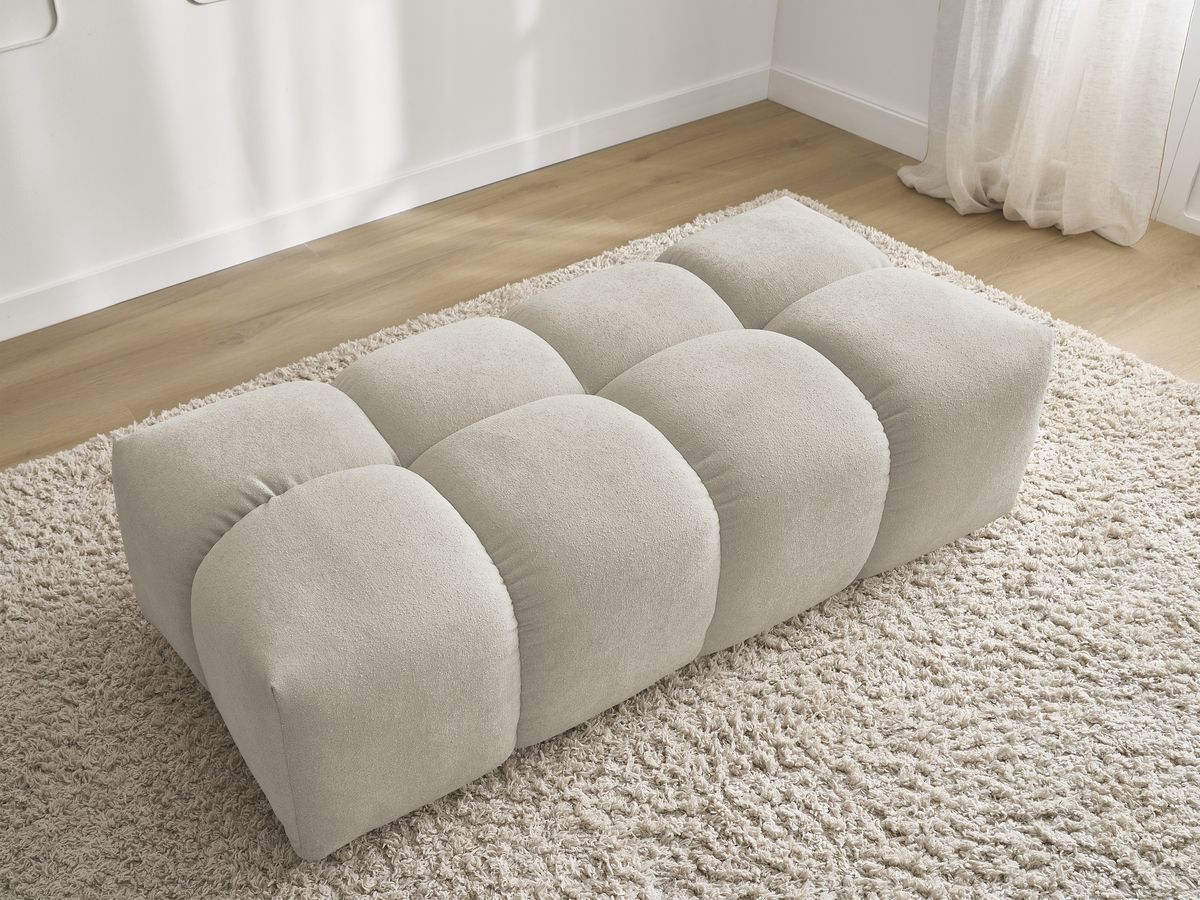 Bobochic Everest Pouf 140 × 70 cm Melange-Stoff Beige