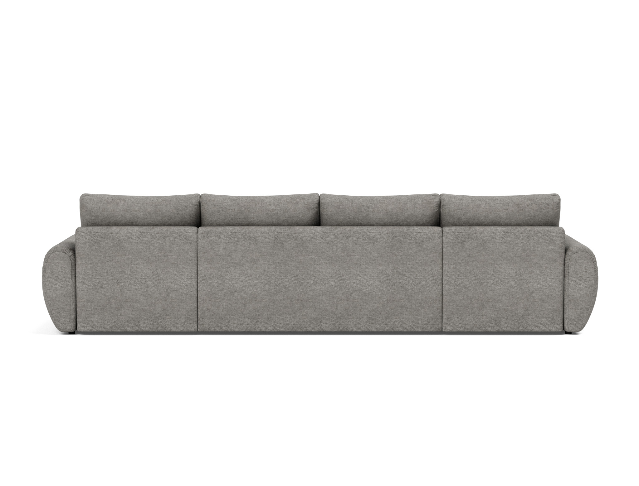 Schlafsofa Norum U-Form mit Curve-Armlehnen Flachgewebe Avella 282-Warm-Grey