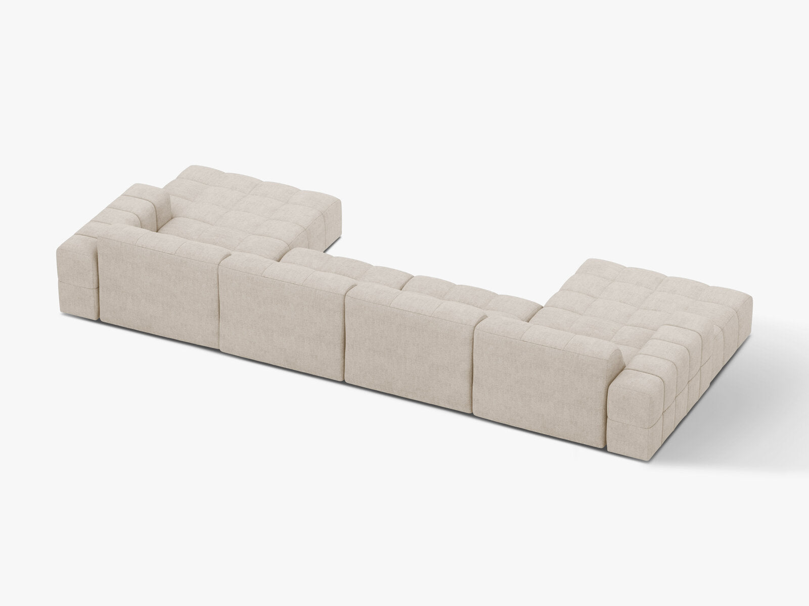 Micadoni Panorama Sofa Jennifer 6-Sitzer Chenille Eden Helles Beige