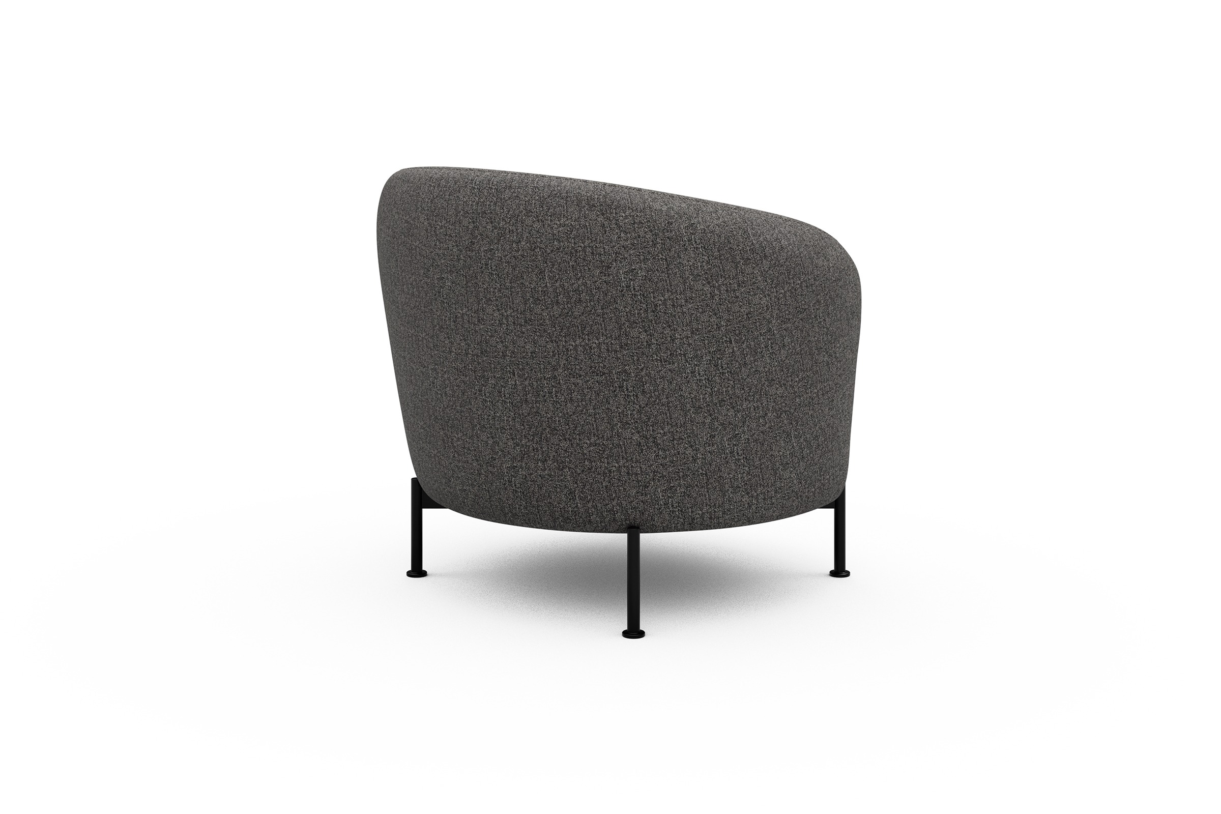 Sessel Ronda X-Metallgestell Schwarz Carreno-Salt-and-Pepper