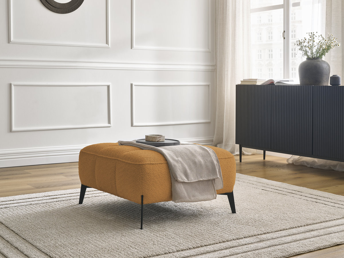 Bobochic Anis Pouf Bouclé-Stoff Gelb