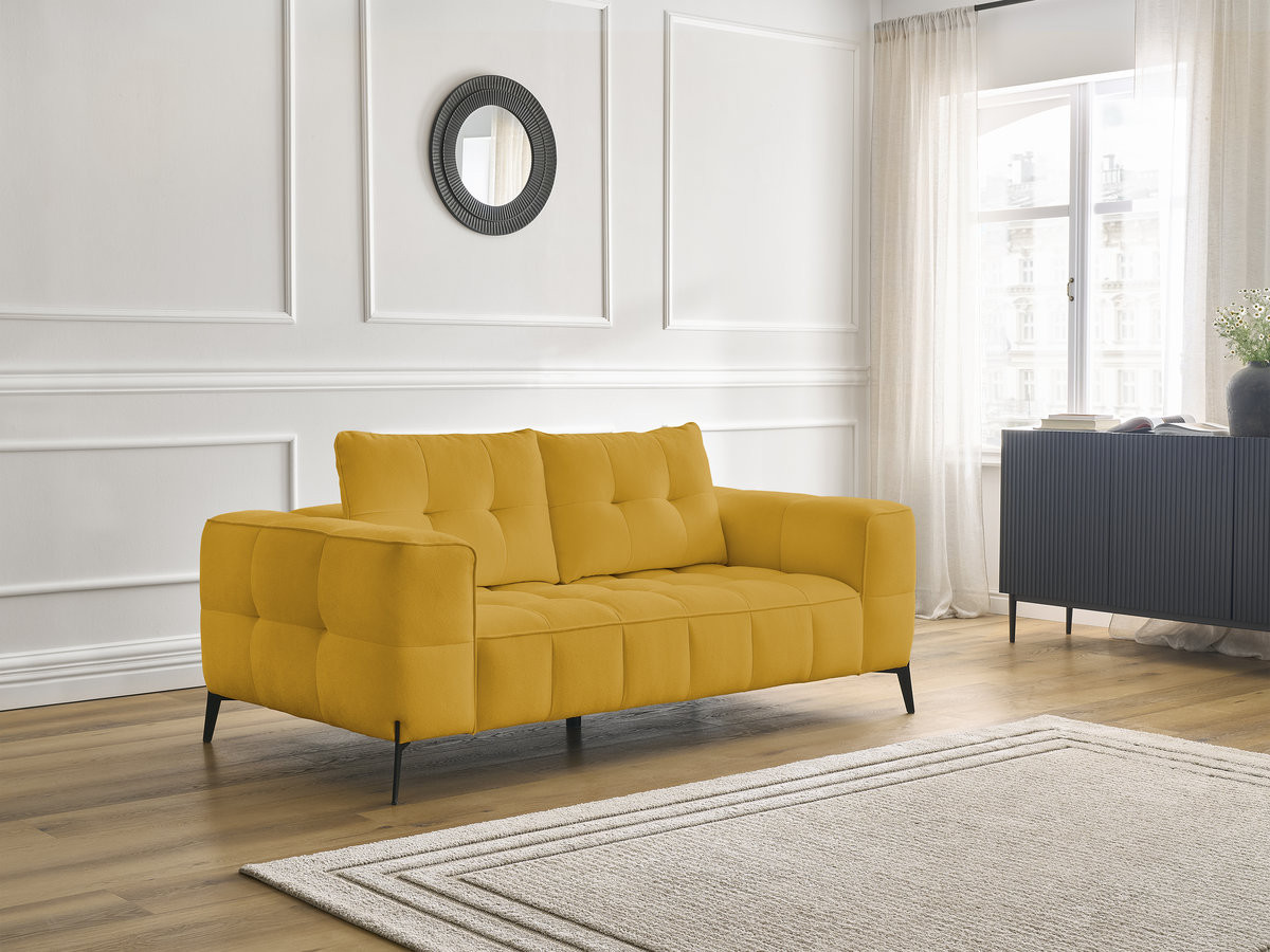 Bobochic Anis Sofa 2-Sitzer Strukturstoff Gelb