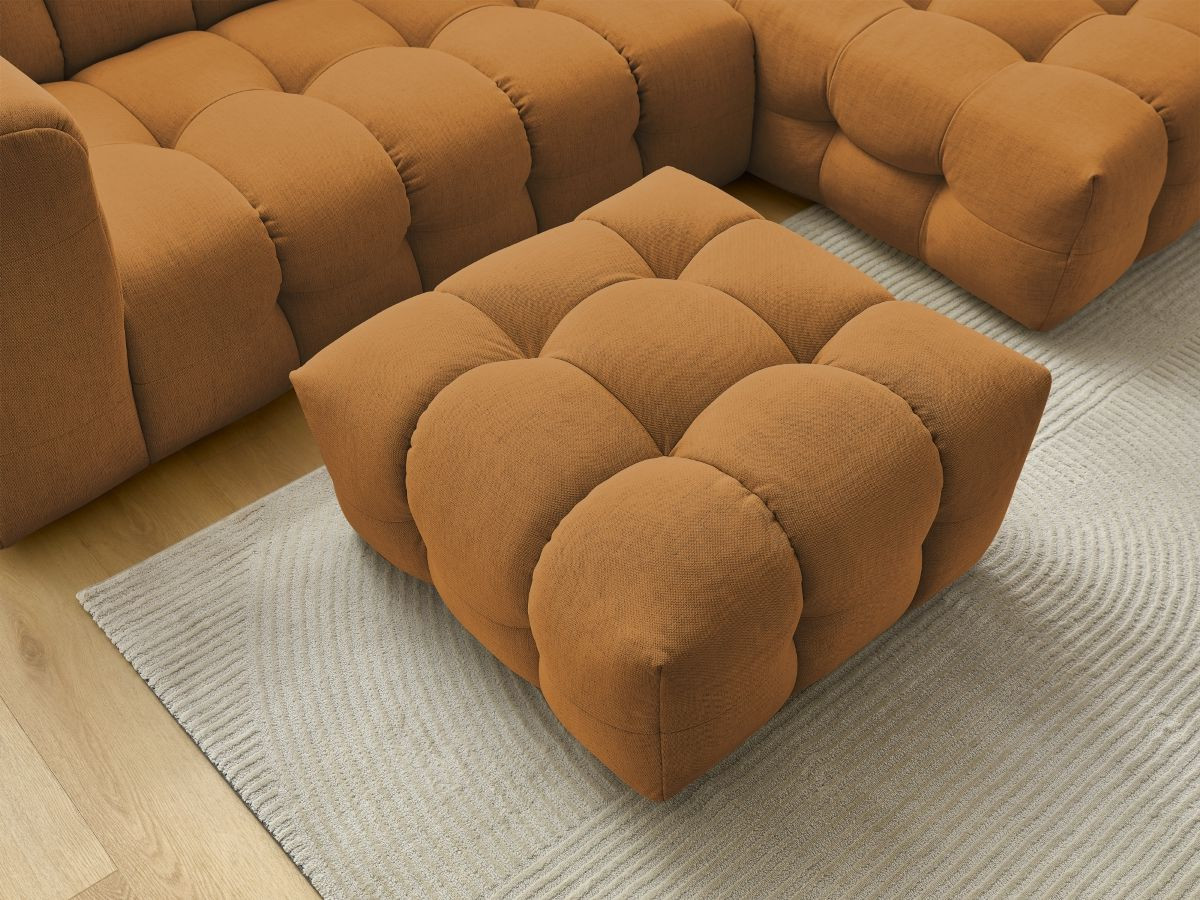 Bobochic Cloud Ecksofa mit Pouf 288 × 184 cm Stoff Gelb Ecke rechts