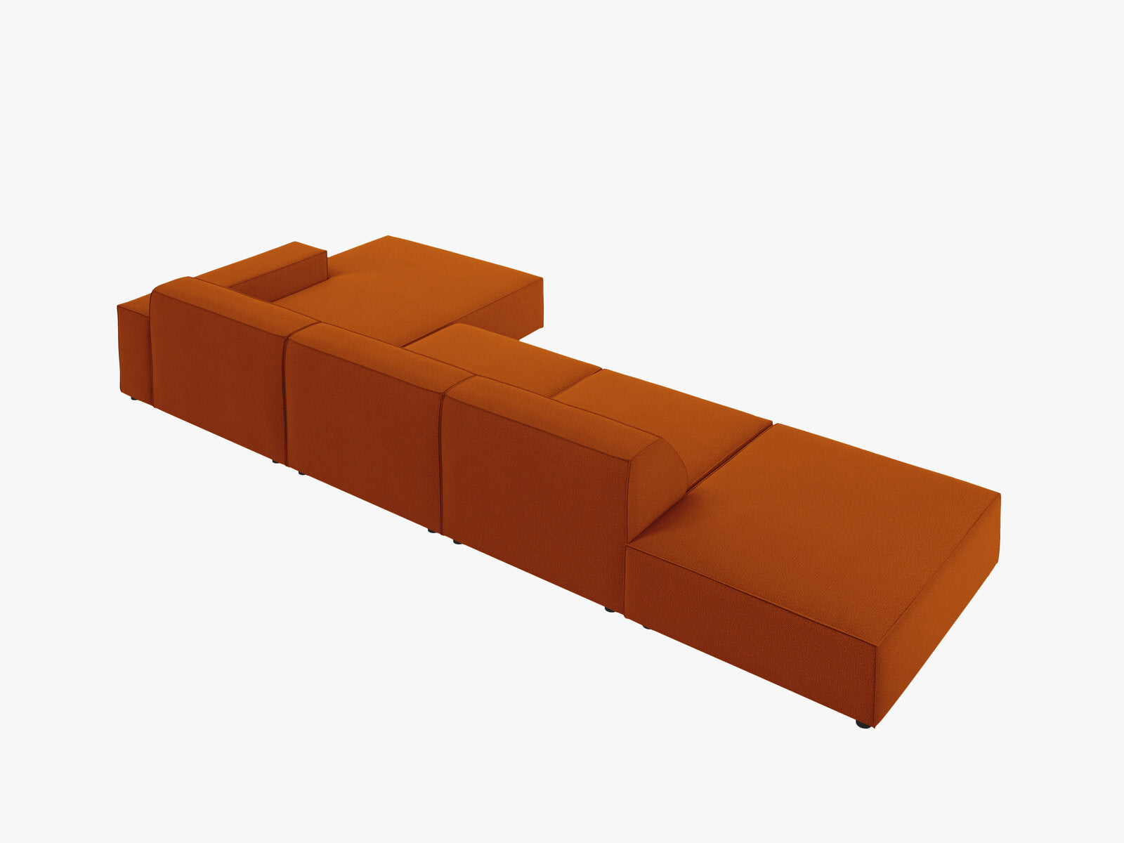 Micadoni Ecksofa Jodie 5-Sitzer Rechts Strukturierter Stoff Megan Terrakotta