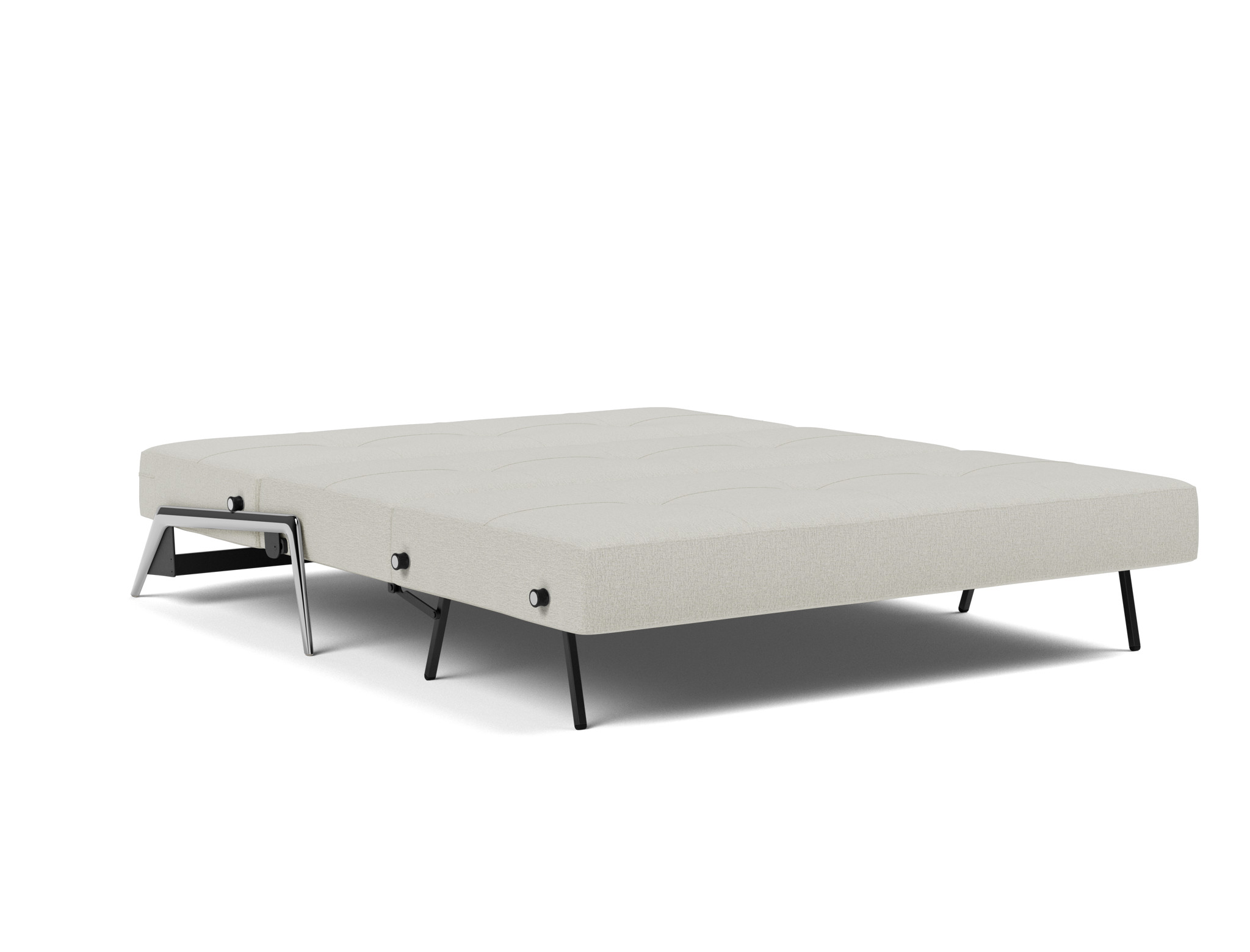 Schlafsofa Cubed 160 Flachgewebe Mixed Dance 527-Natural Beine Aluminium