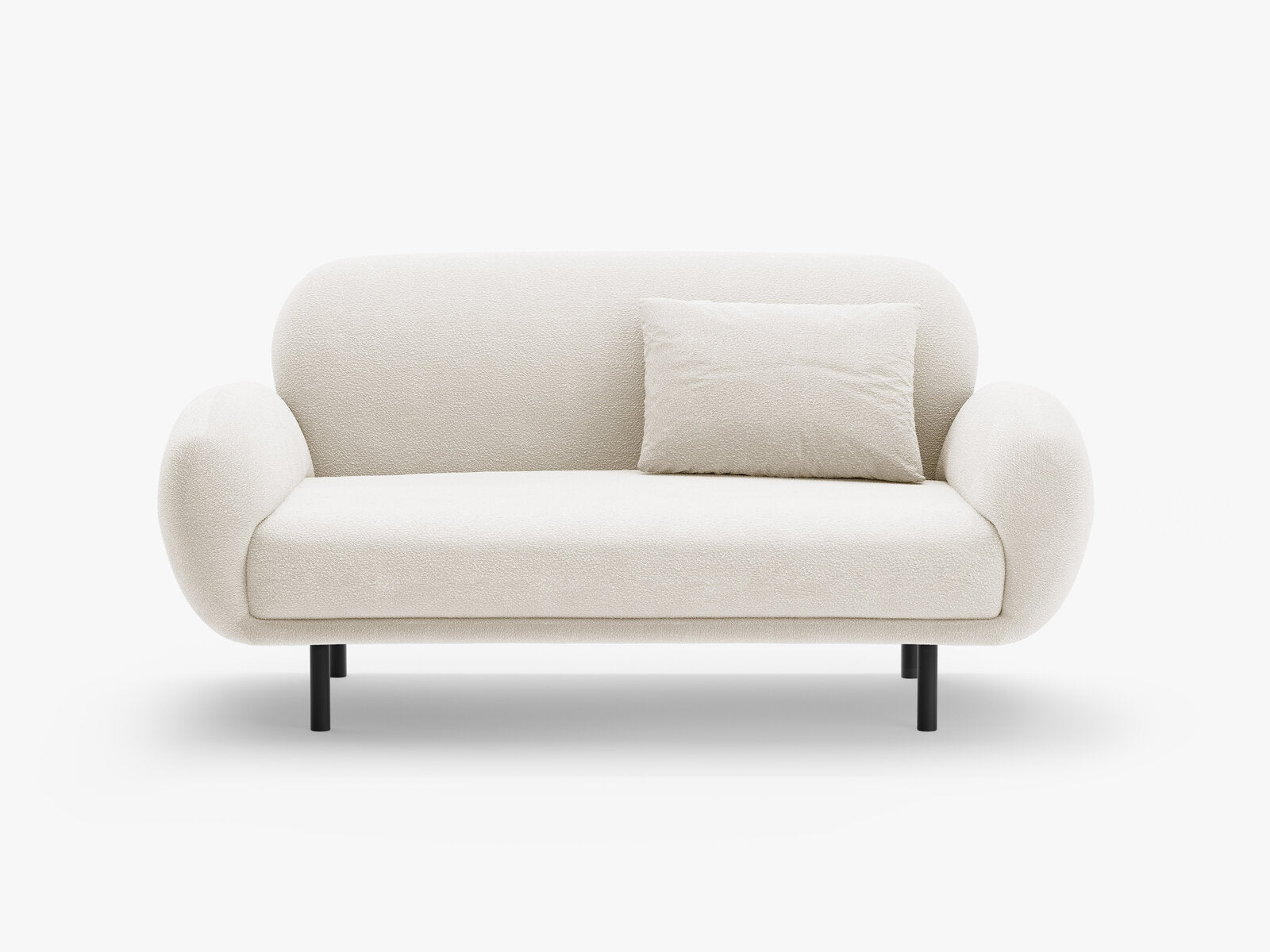 Micadoni Sofa Poppy 2-Sitzer Boucle Baloo Weiß