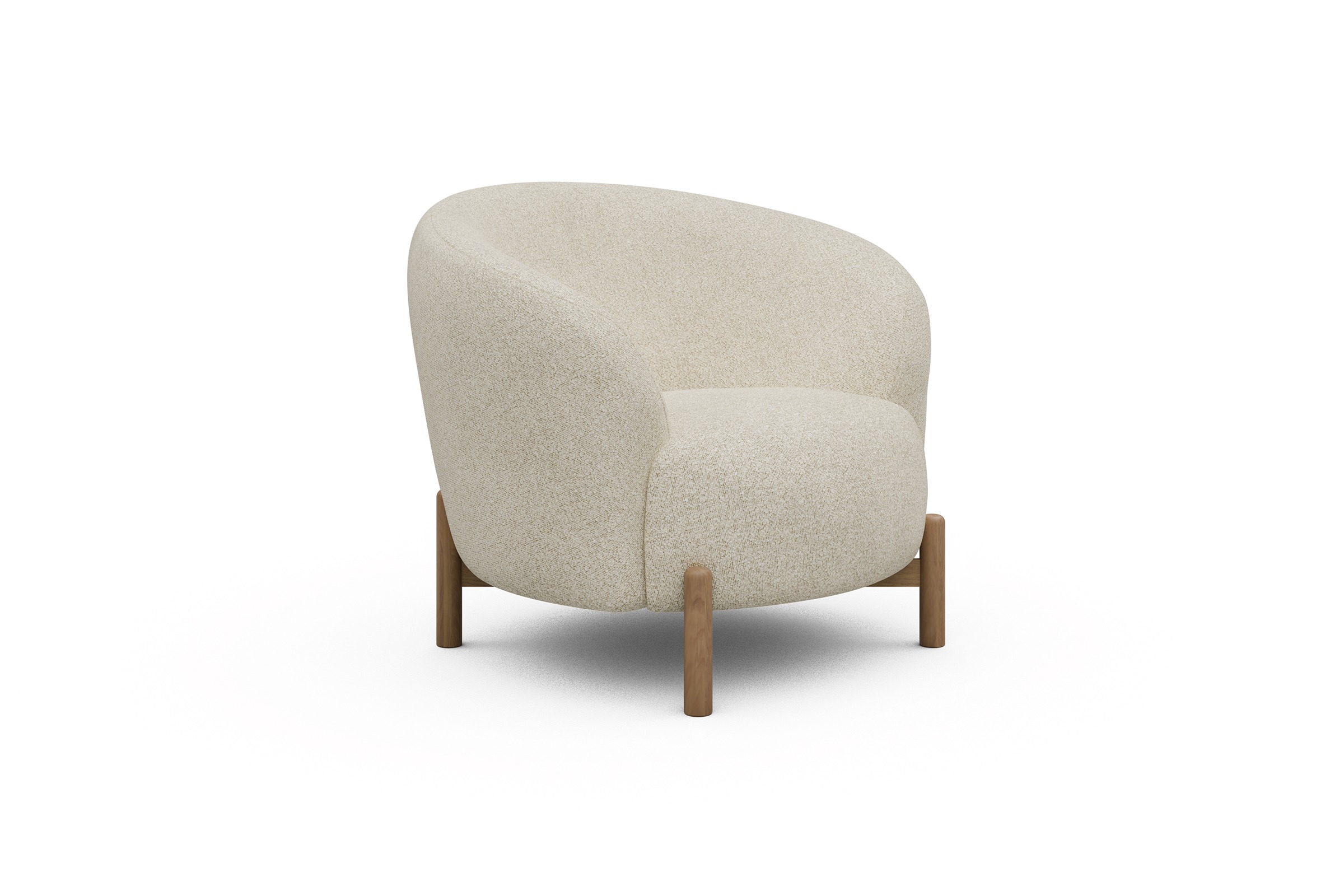 Sessel Ronda Holzbeine Eiche Natur Boucle-Off-White