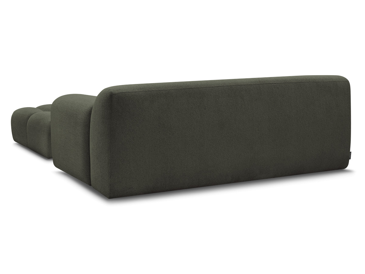 Bobochic Melisse Sofa 2-Sitzer mit Pouf Melange-Stoff Grün